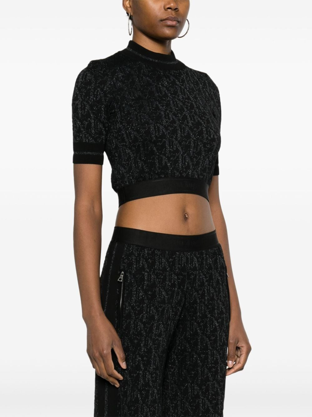 Palm Angels Women Lurex Knit Top With Monogram PALM ANGELS