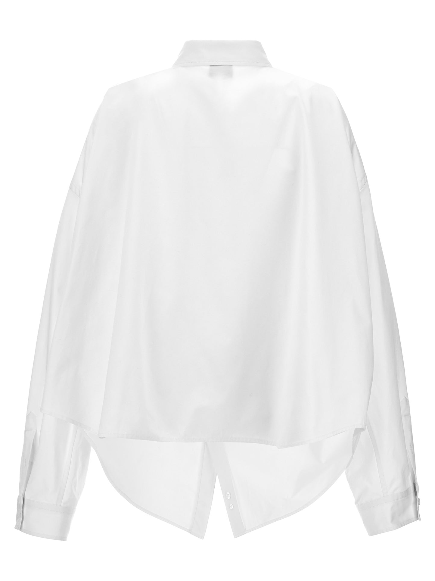Balenciaga Women Asymmetric Shirt With Logo Embroidery BALENCIAGA