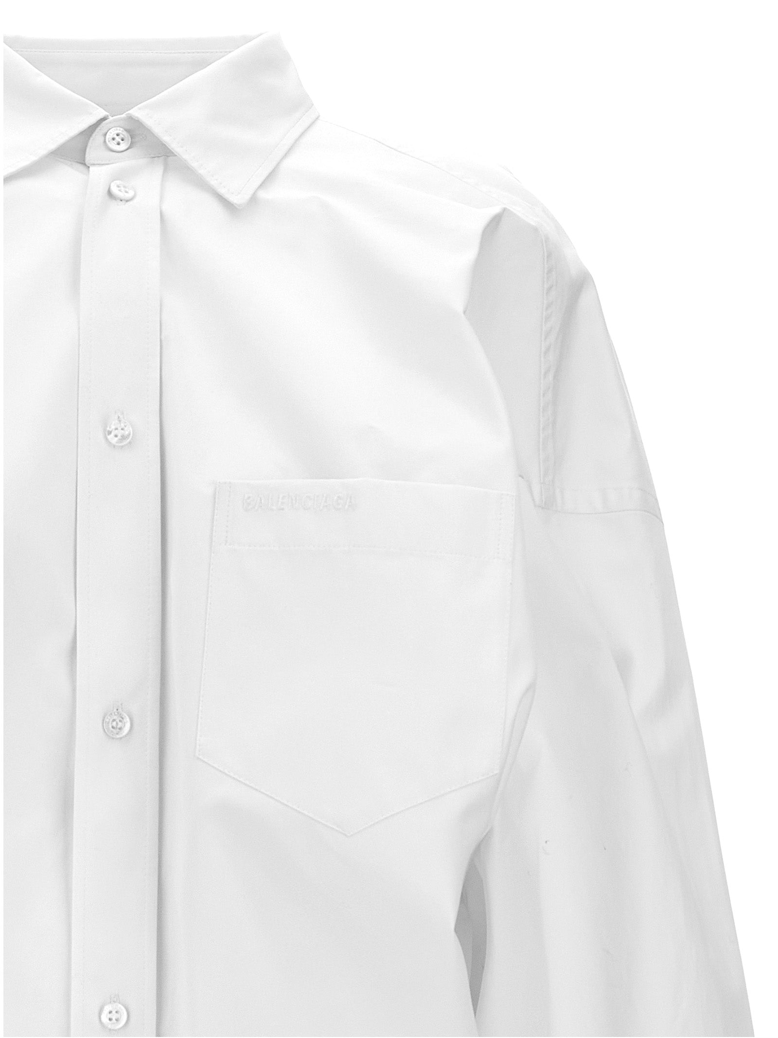 Balenciaga Women Asymmetric Shirt With Logo Embroidery BALENCIAGA