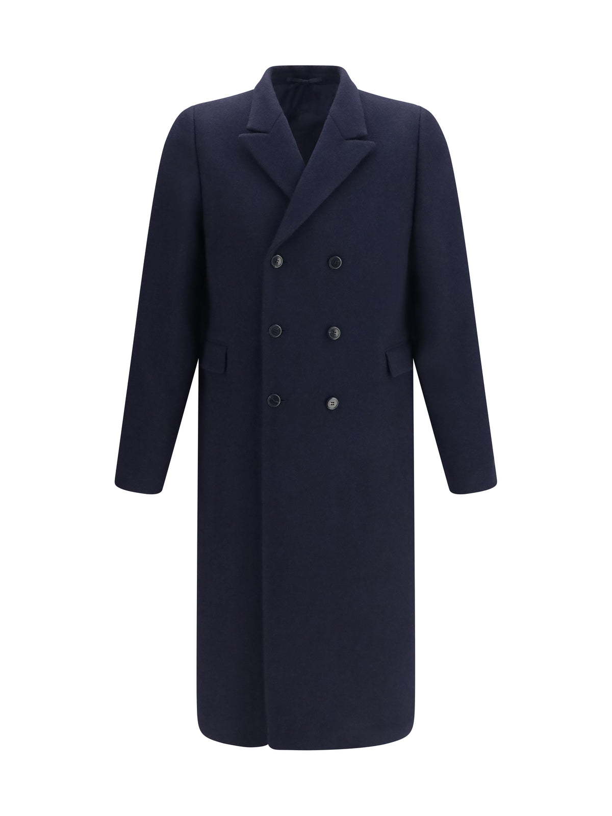 Prada Men Double-Breasted Shetland Wool Coat PRADA