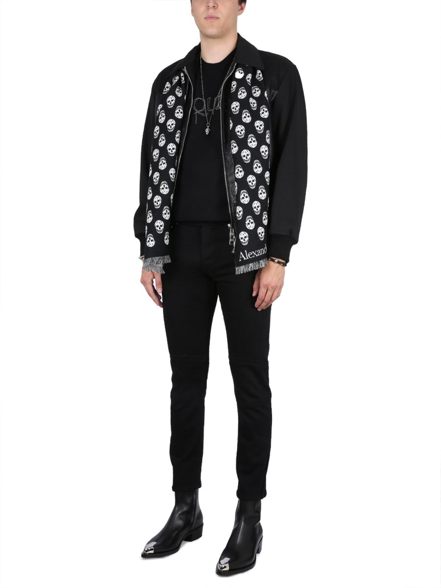 Alexander Mcqueen Men Leather Bomber Jacket ALEXANDER MCQUEEN