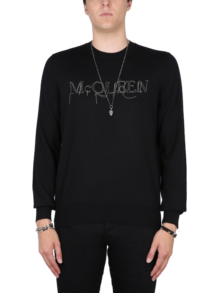 Alexander Mcqueen Men Jersey With Logo Embroidery ALEXANDER MCQUEEN