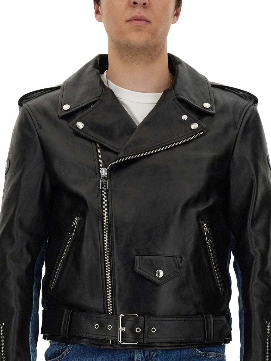Alexander Mcqueen Men Combo Biker Jacket ALEXANDER MCQUEEN