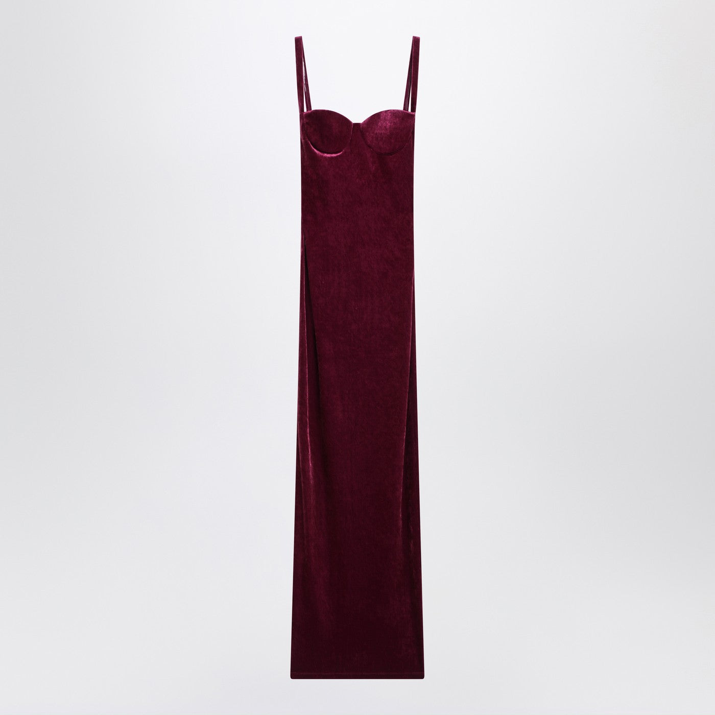 Balenciaga Long Plum-Colored Velvet Dress Women BALENCIAGA