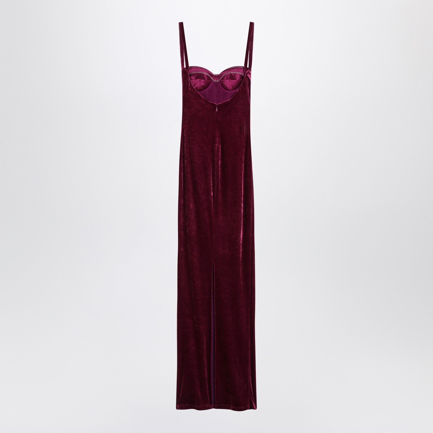 Balenciaga Long Plum-Colored Velvet Dress Women BALENCIAGA