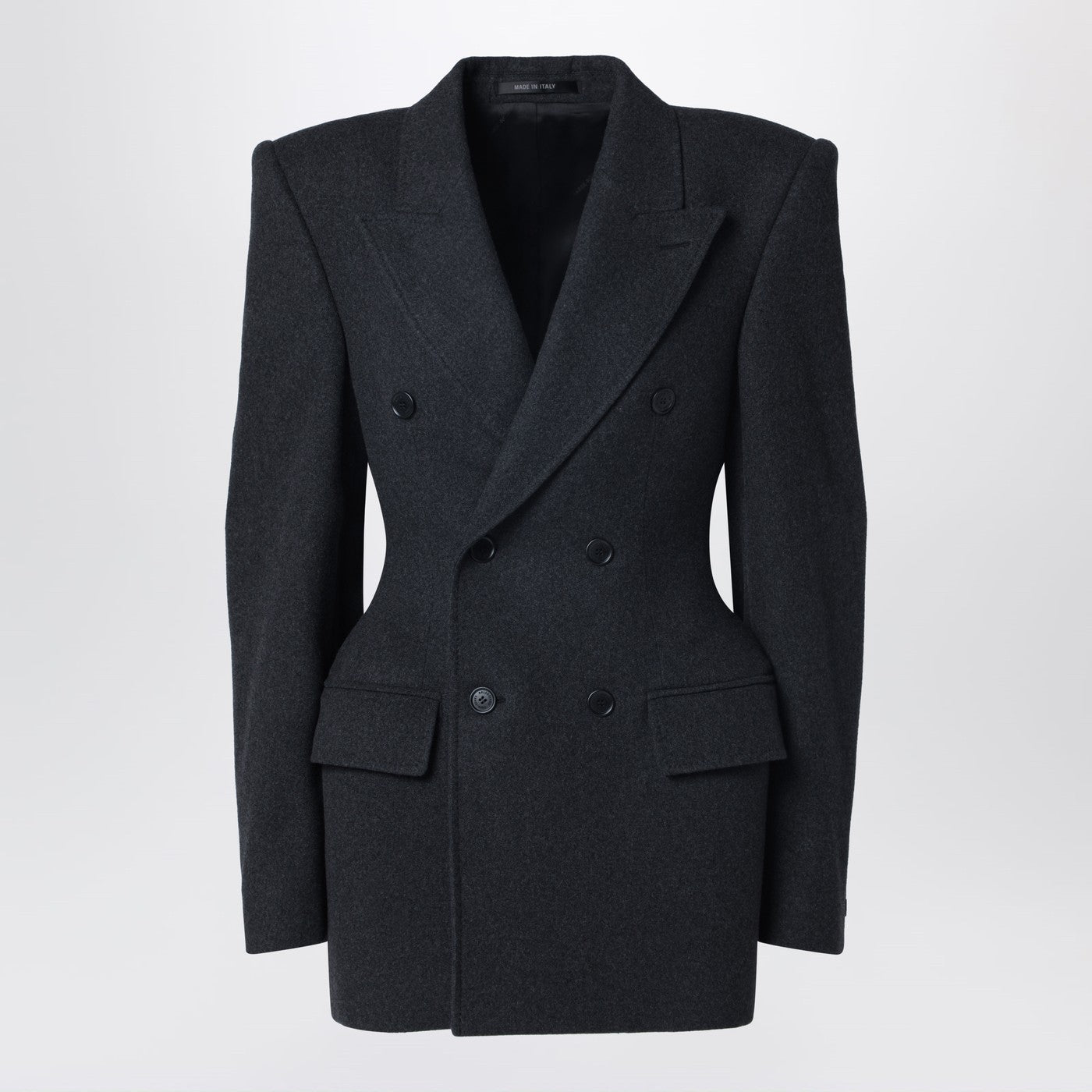 Balenciaga Grey Double-Breasted Cashmere Jacket Women BALENCIAGA