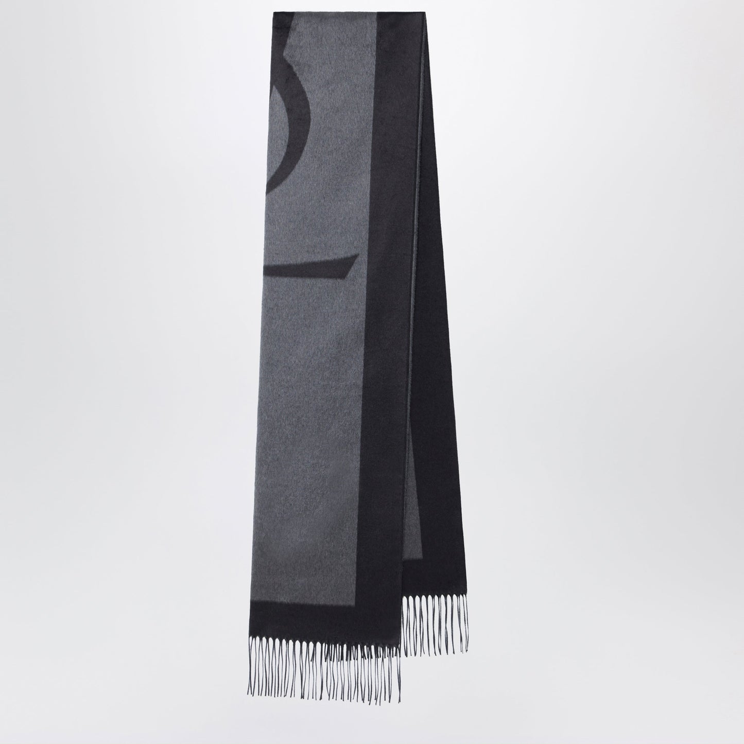 Saint Laurent Cassandre Jacquard Silk Scarf In Dark Grey Women SAINT LAURENT