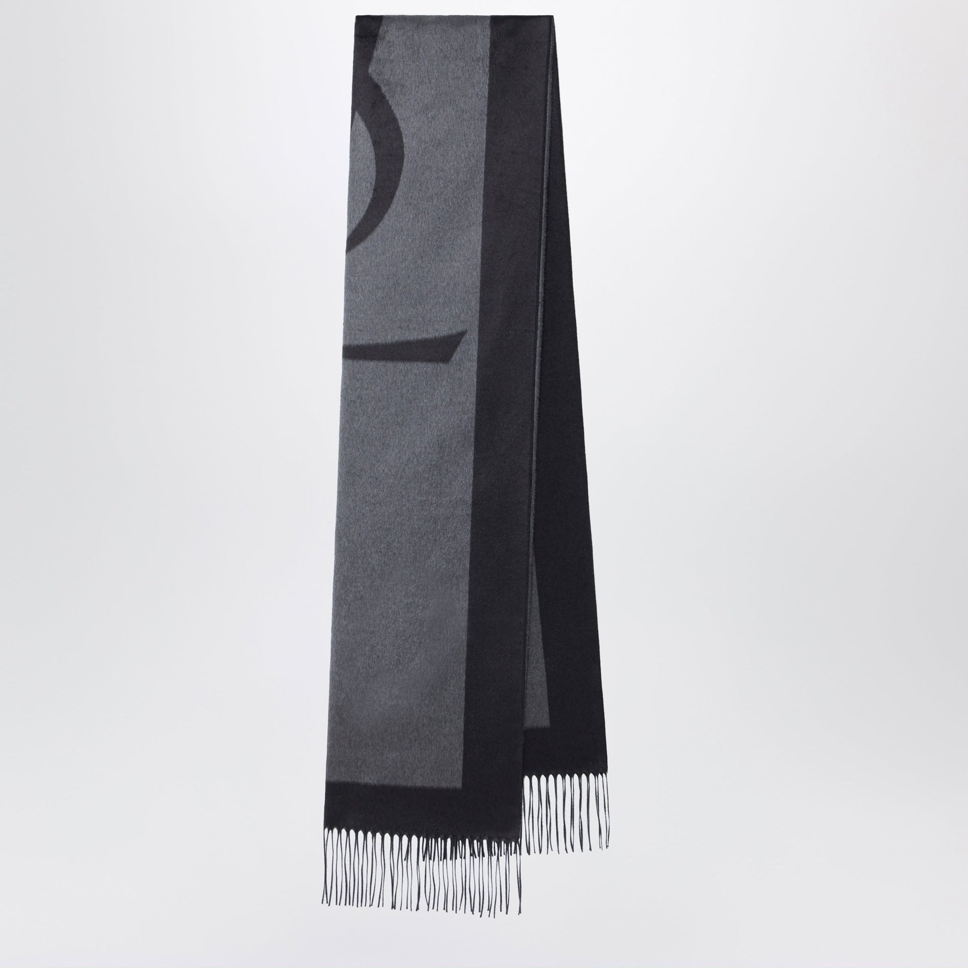 Saint Laurent Cassandre Jacquard Silk Scarf In Dark Grey Women SAINT LAURENT