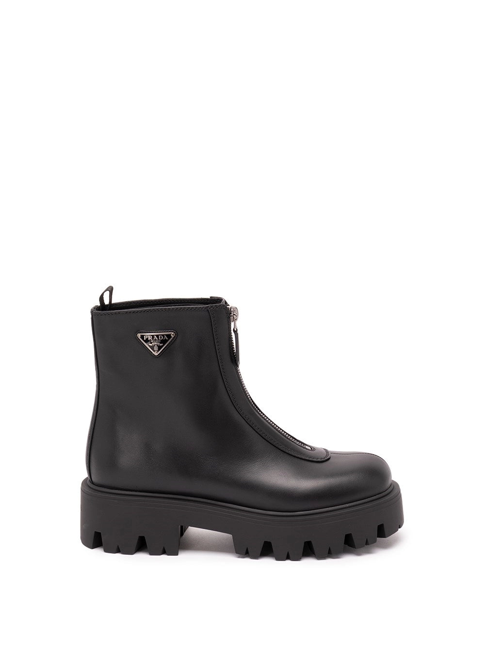 Prada Women Leather Zipper Booties