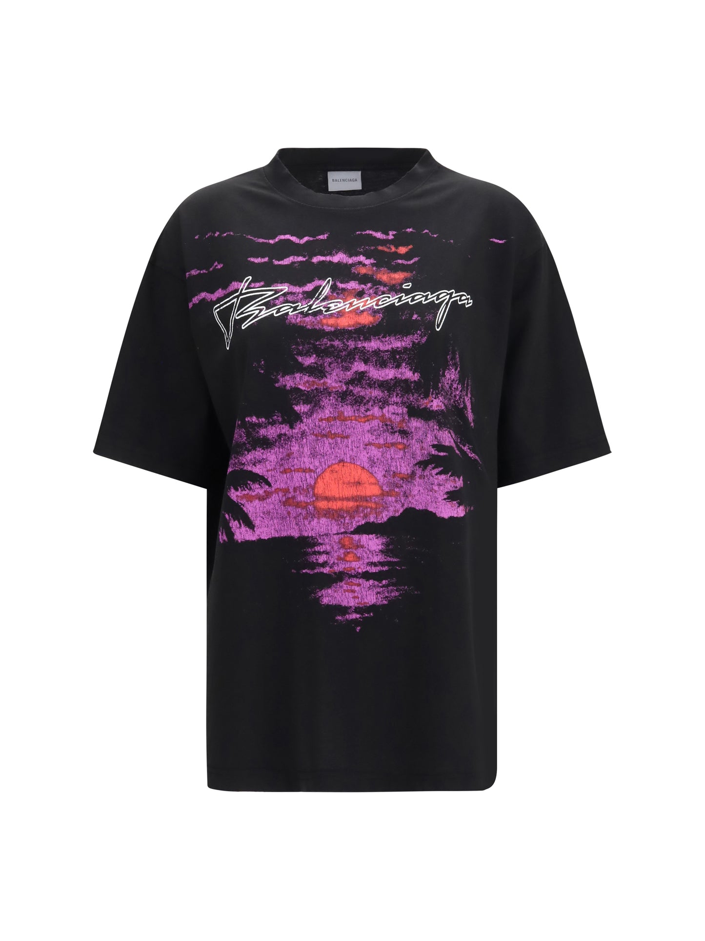 Balenciaga Women Printed Cotton T-Shirt BALENCIAGA