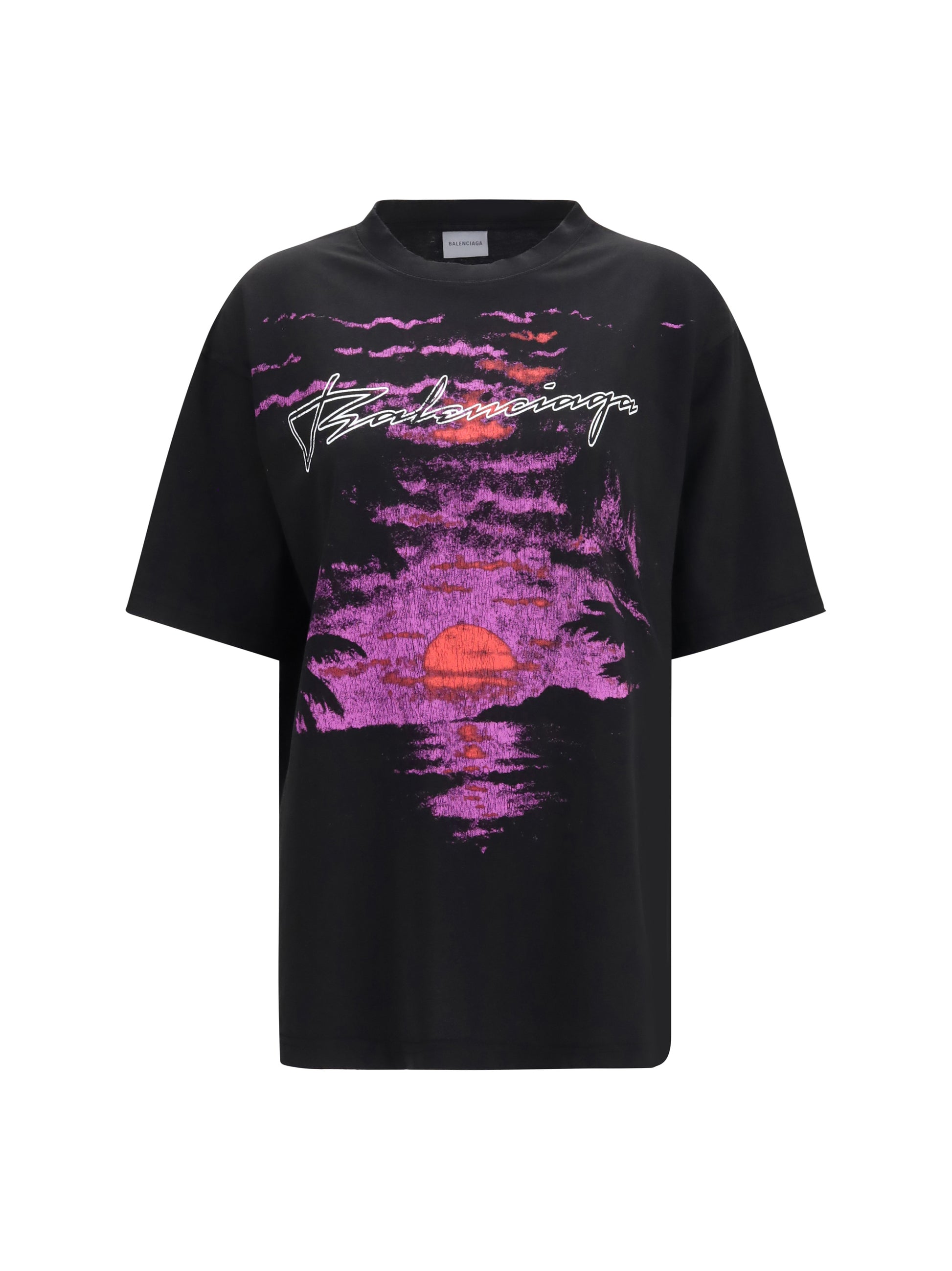 Balenciaga Women Printed Cotton T-Shirt BALENCIAGA