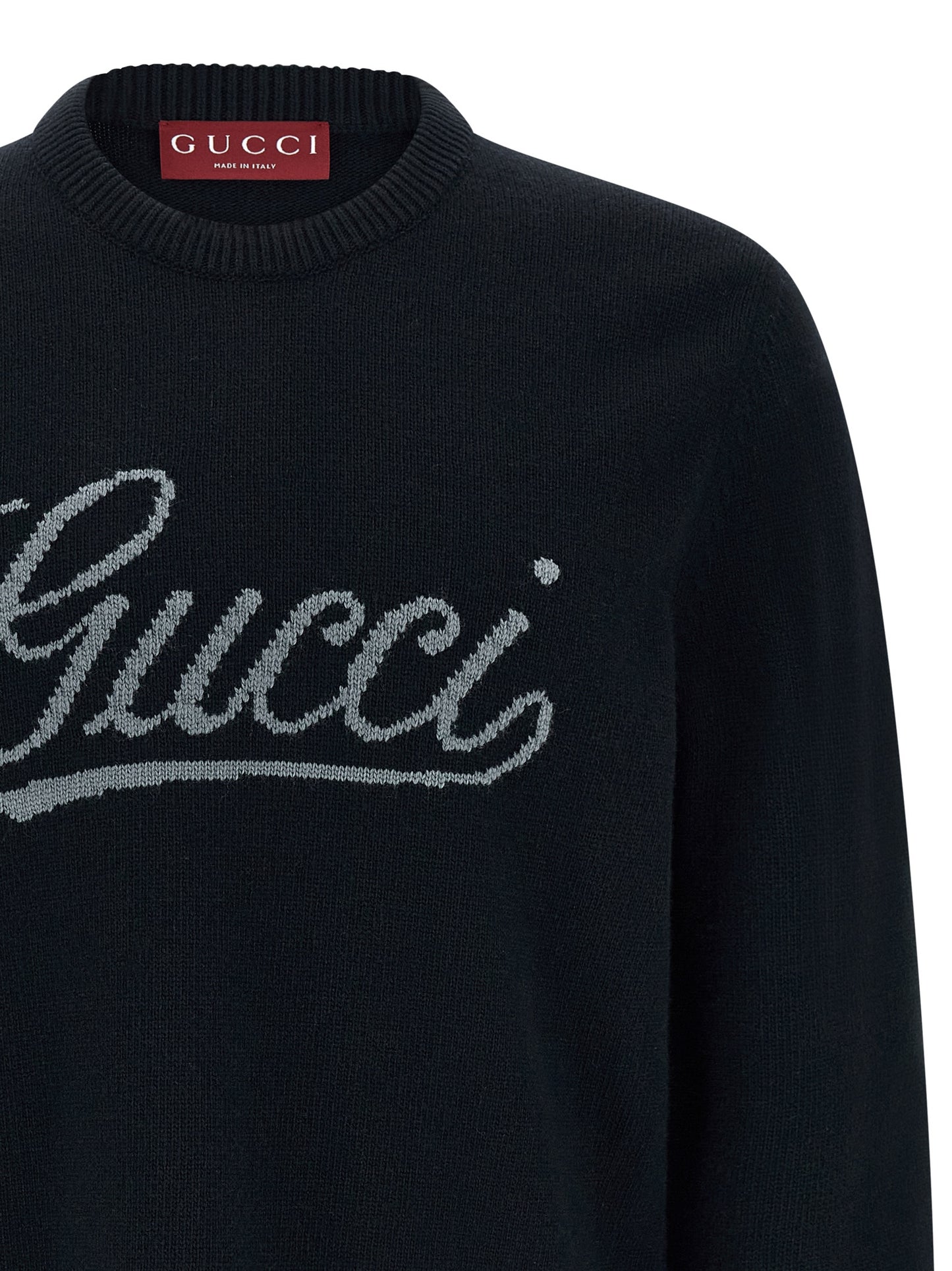 Gucci Men Gucci Logo Intarsia Sweater GUCCI