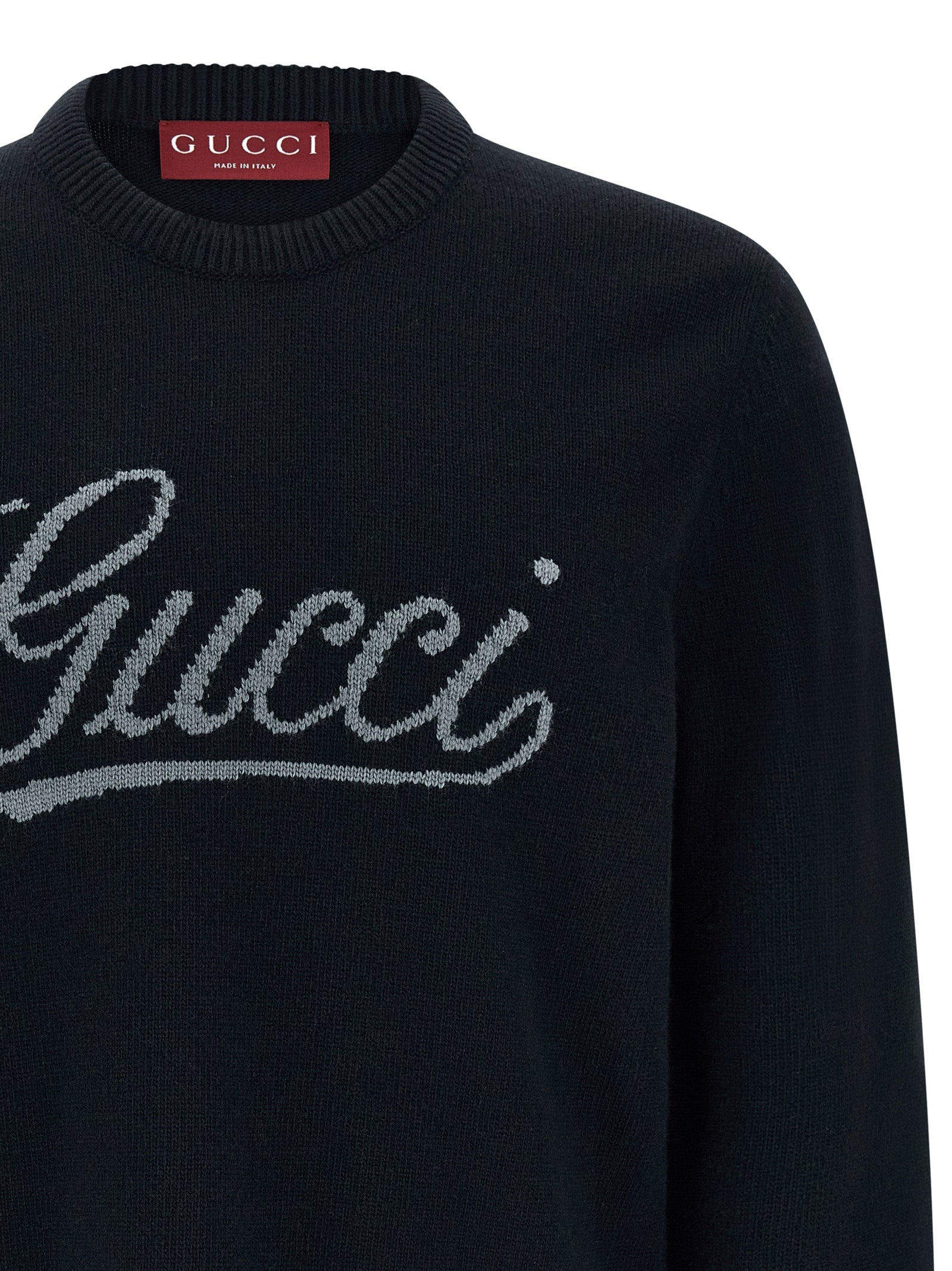 Gucci Men Gucci Logo Intarsia Sweater GUCCI