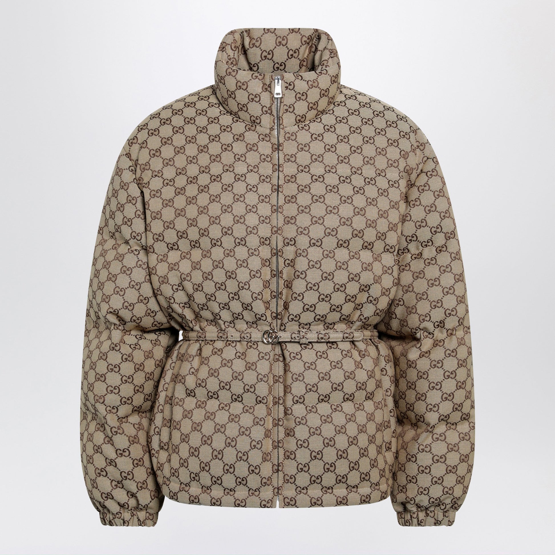 Gucci Belted Jacket In Beige Gg Fabric Women GUCCI