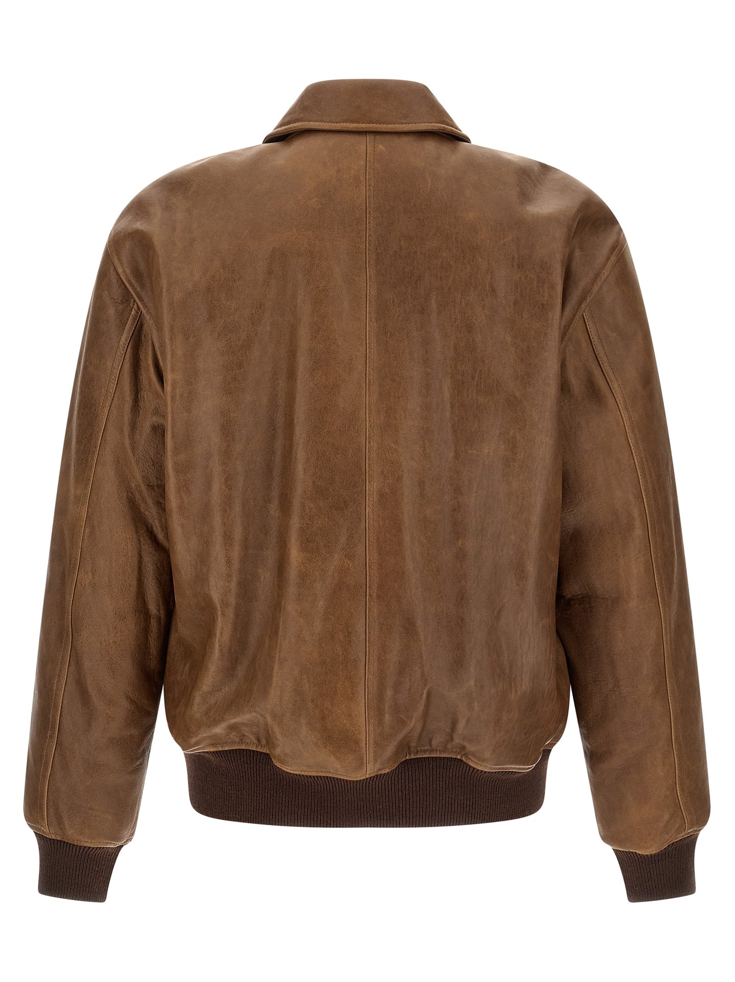 Saint Laurent Men Vintage Leather Bomber Jacket SAINT LAURENT