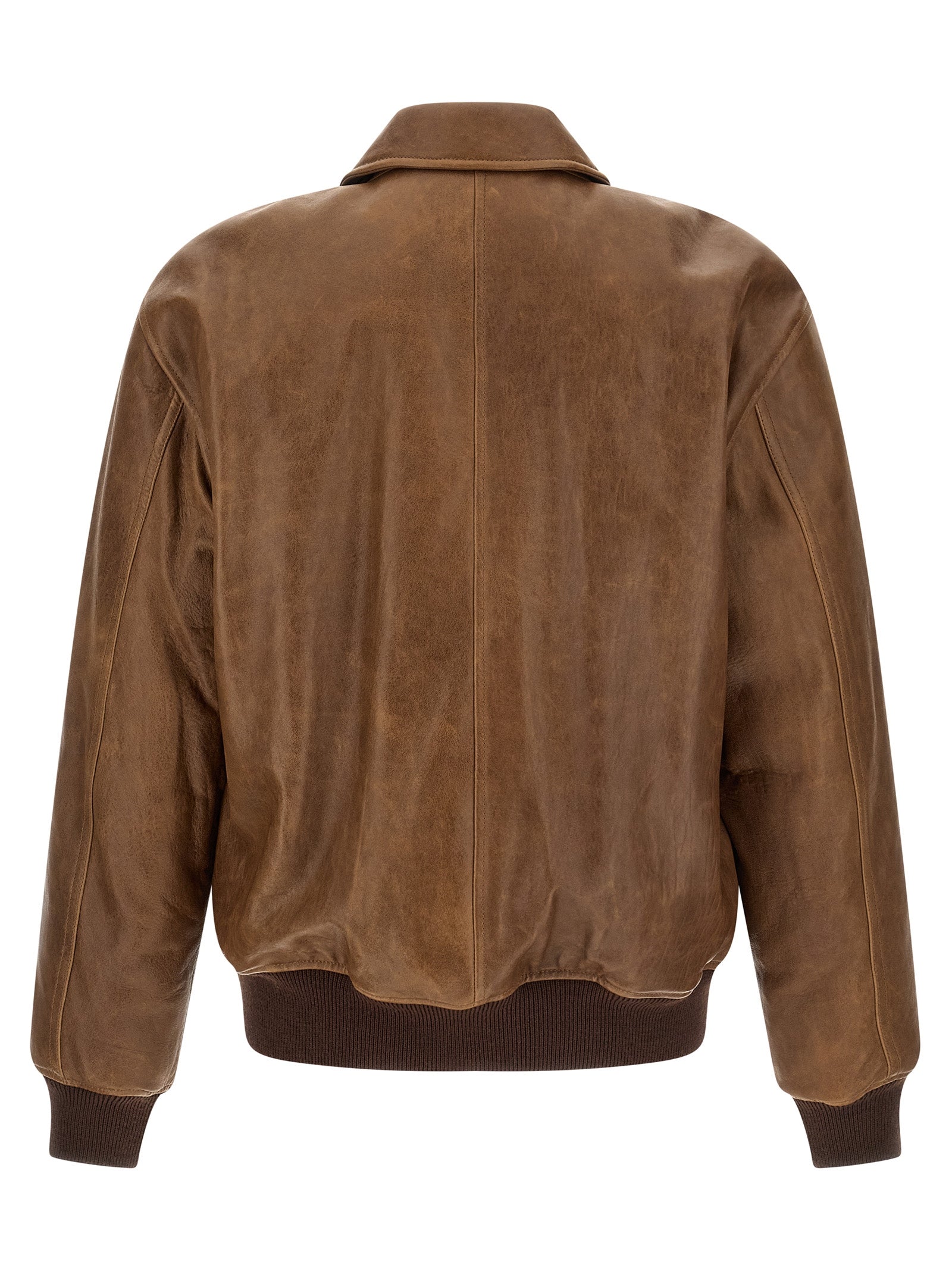 Saint Laurent Men Vintage Leather Bomber Jacket SAINT LAURENT