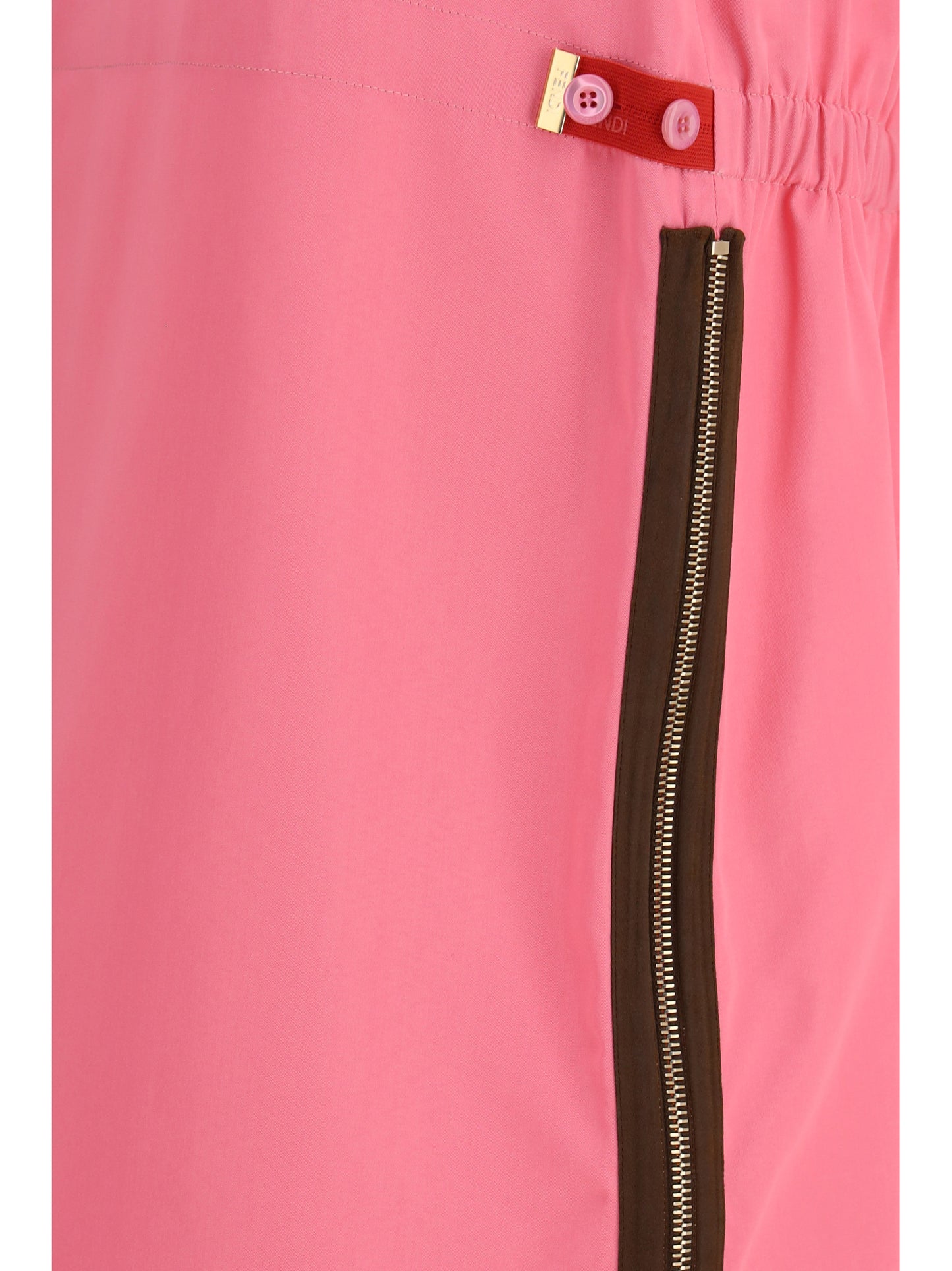 Fendi Women Midi Skirt With Zip Detailing And Elasticated Waist FENDI