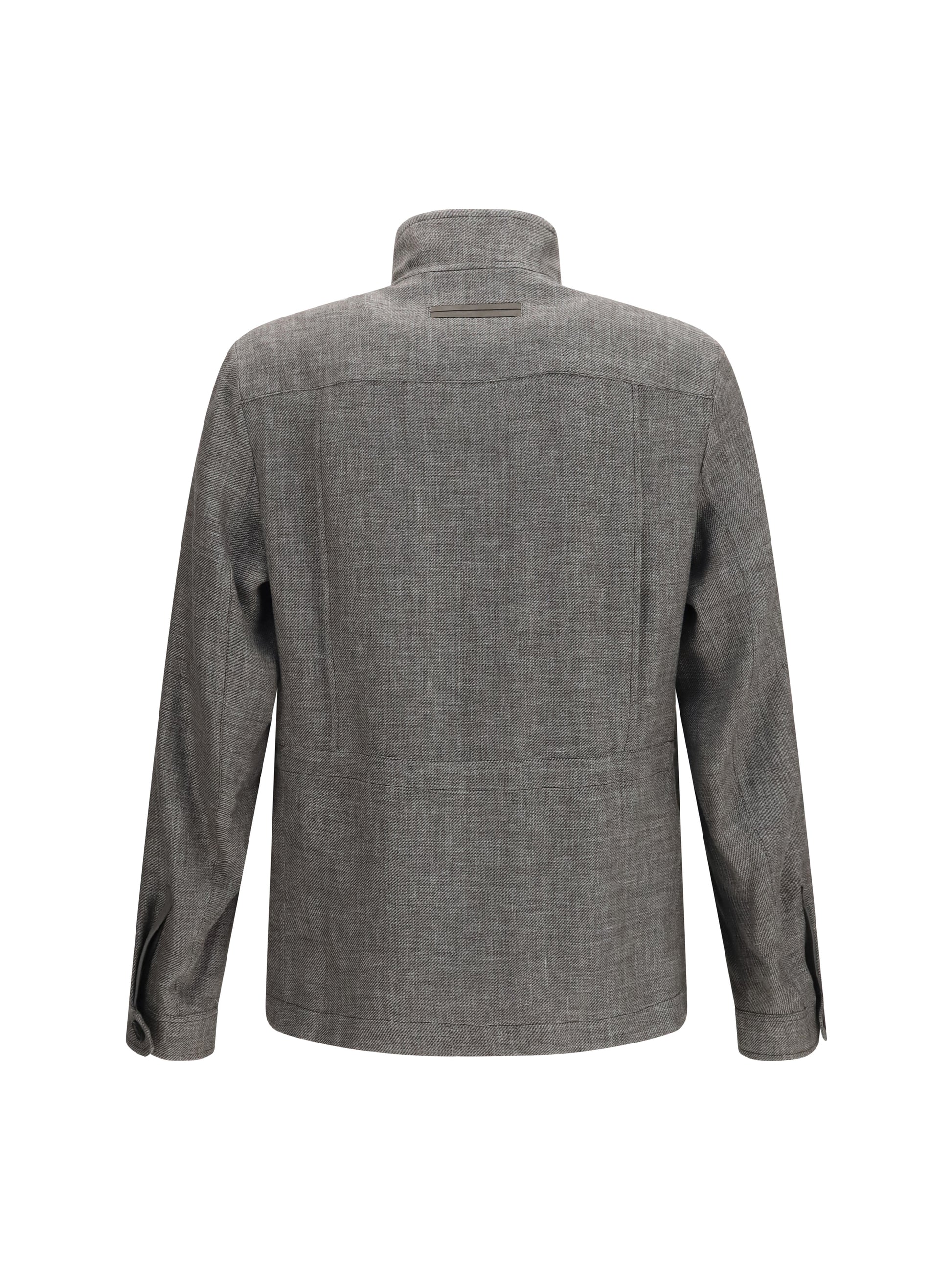 Zegna Men High-Collar Shirt Jacket ZEGNA