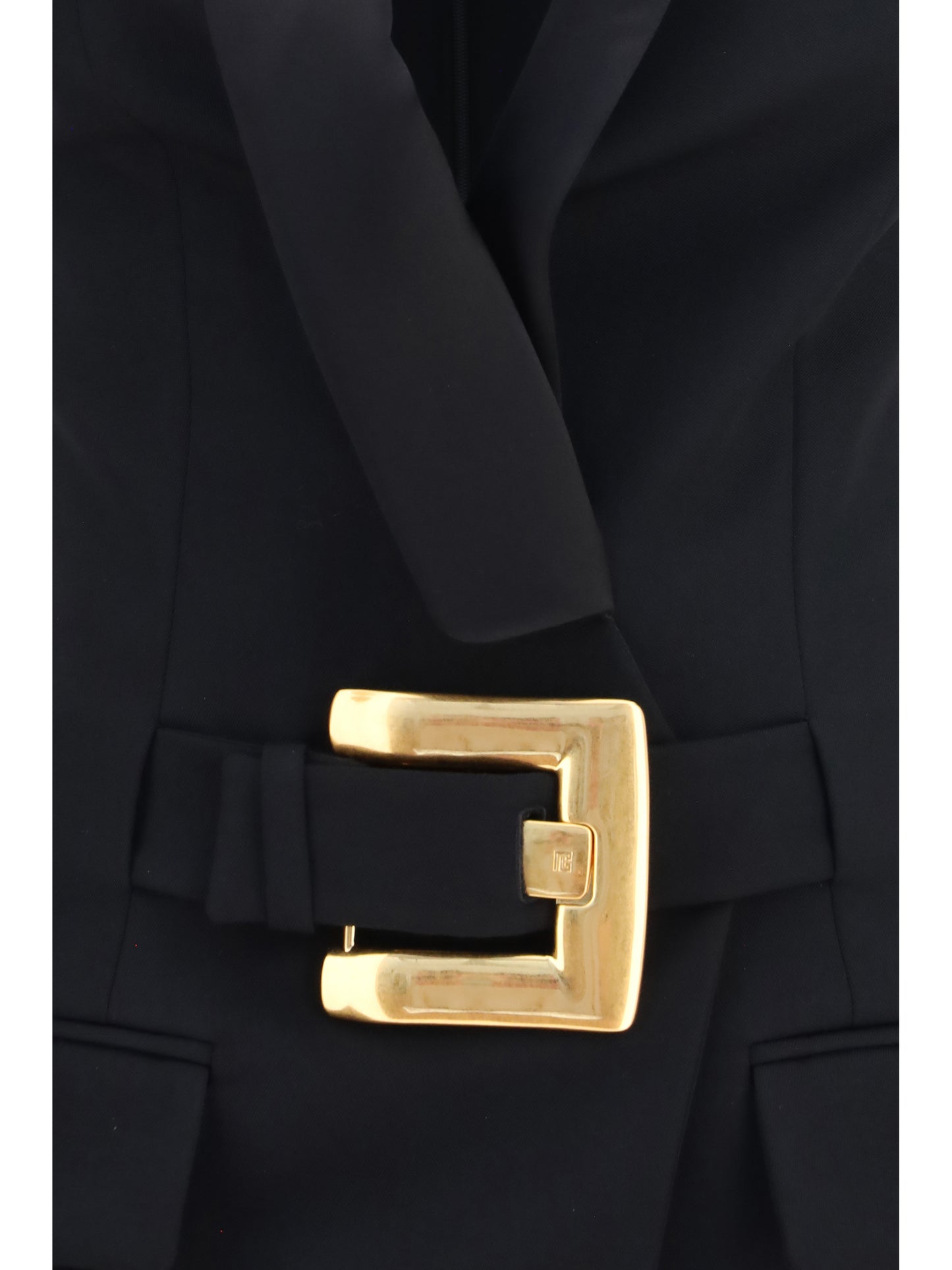 Balmain Women Grain De Poudre Belted Dress BALMAIN