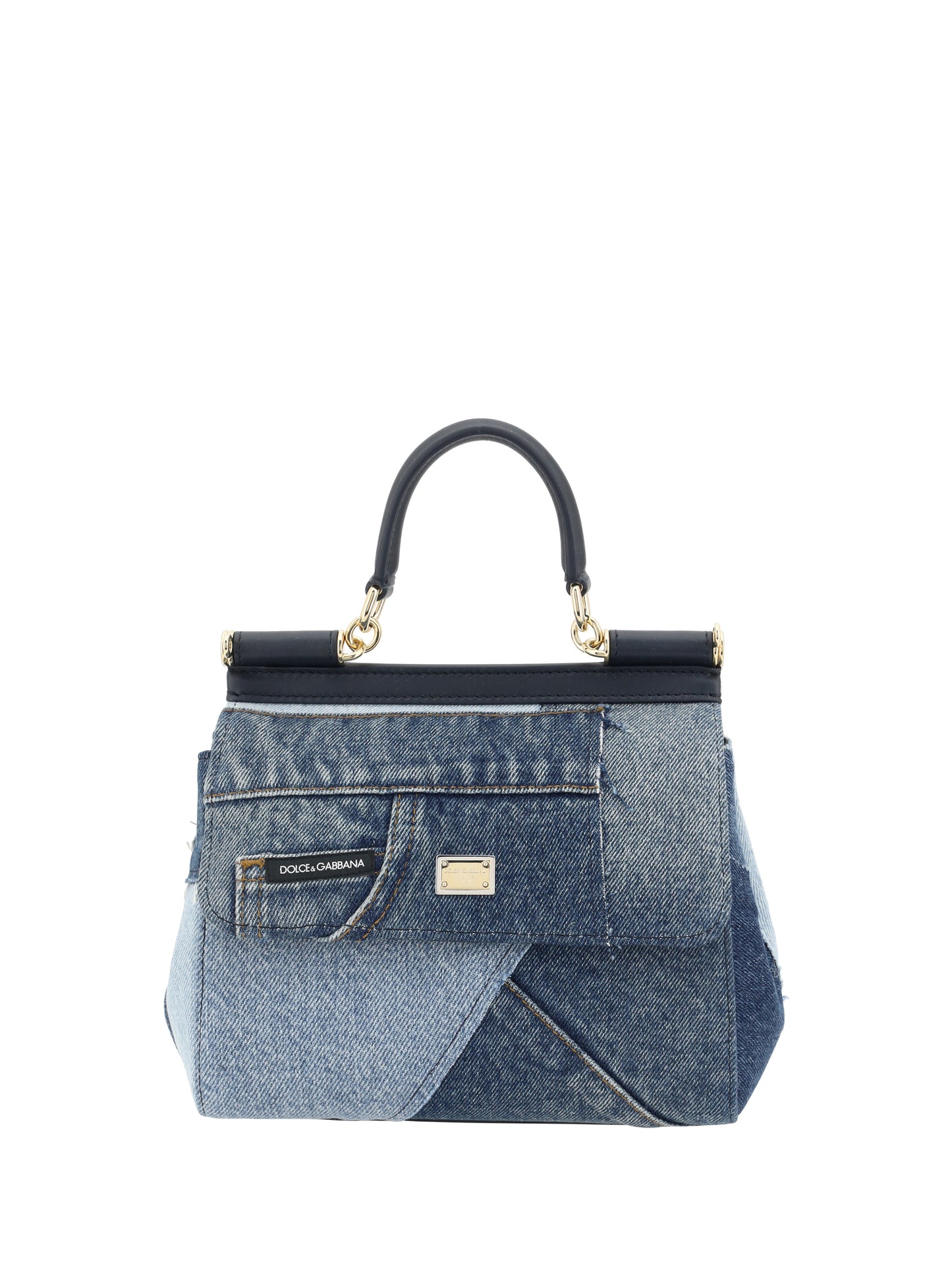 Dolce & Gabbana Women Small Sicily Denim And Calf Leather Handbag DOLCE & GABBANA