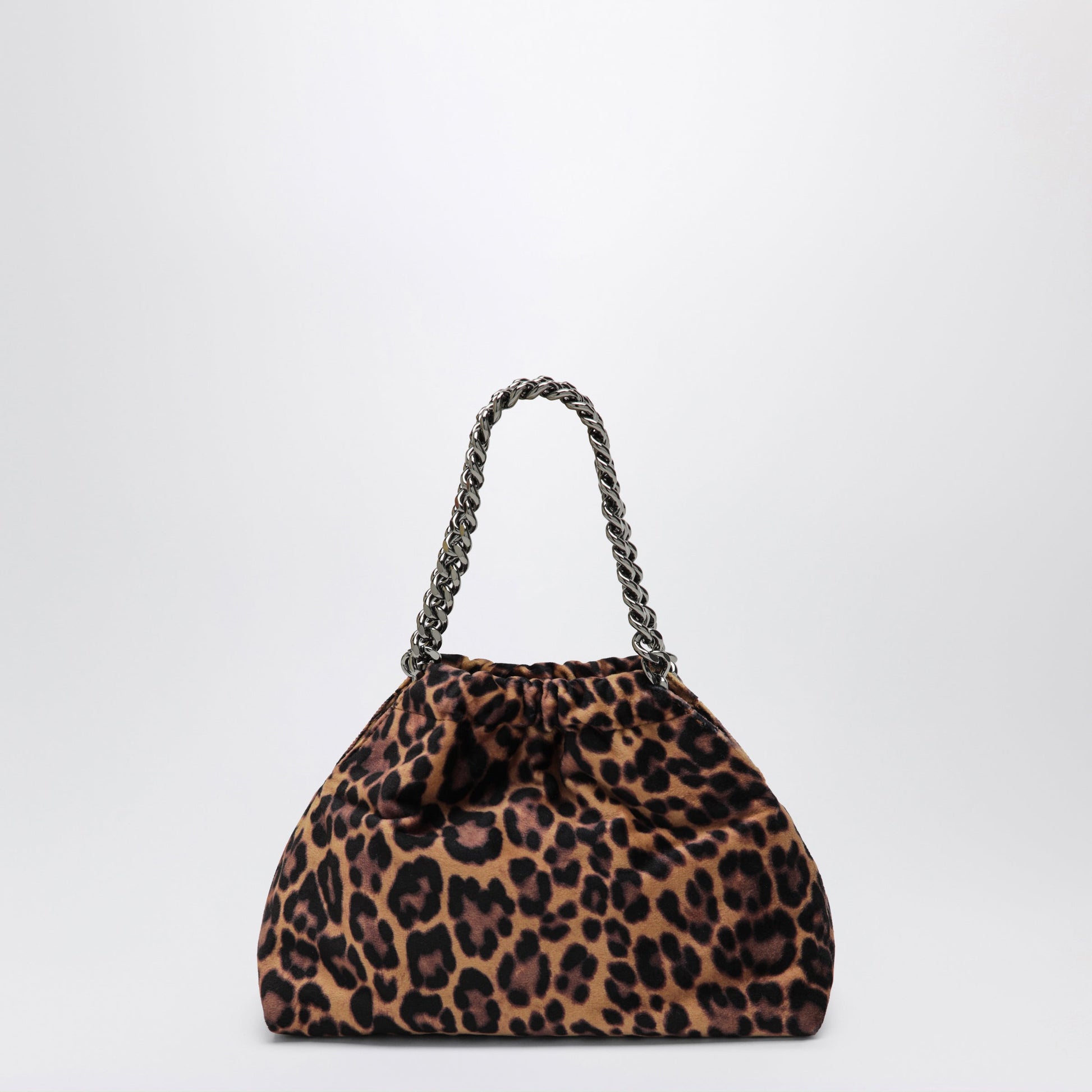 Stella Mccartney Falabella Mini Drawstring Bag In Leopard Velvet Women STELLA MCCARTNEY