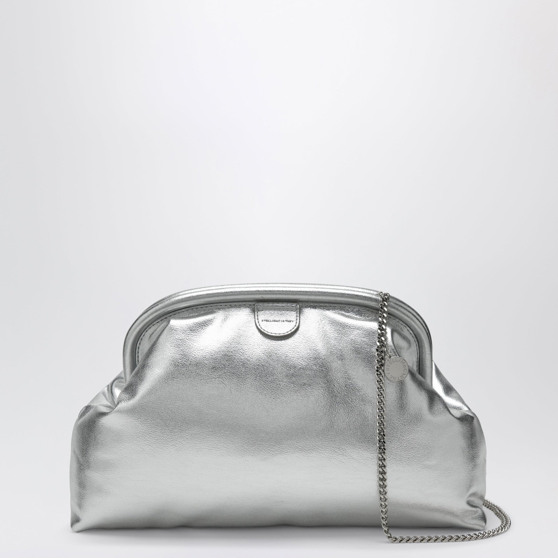 Stella Mccartney Silver Metallic Padded Falabella Clutch Women STELLA MCCARTNEY