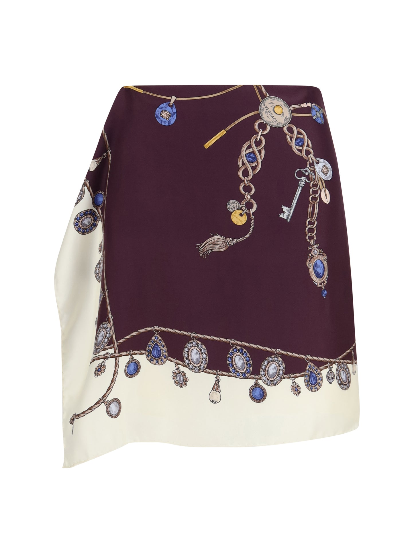 Versace Women Printed Silk Twill Mini Skirt