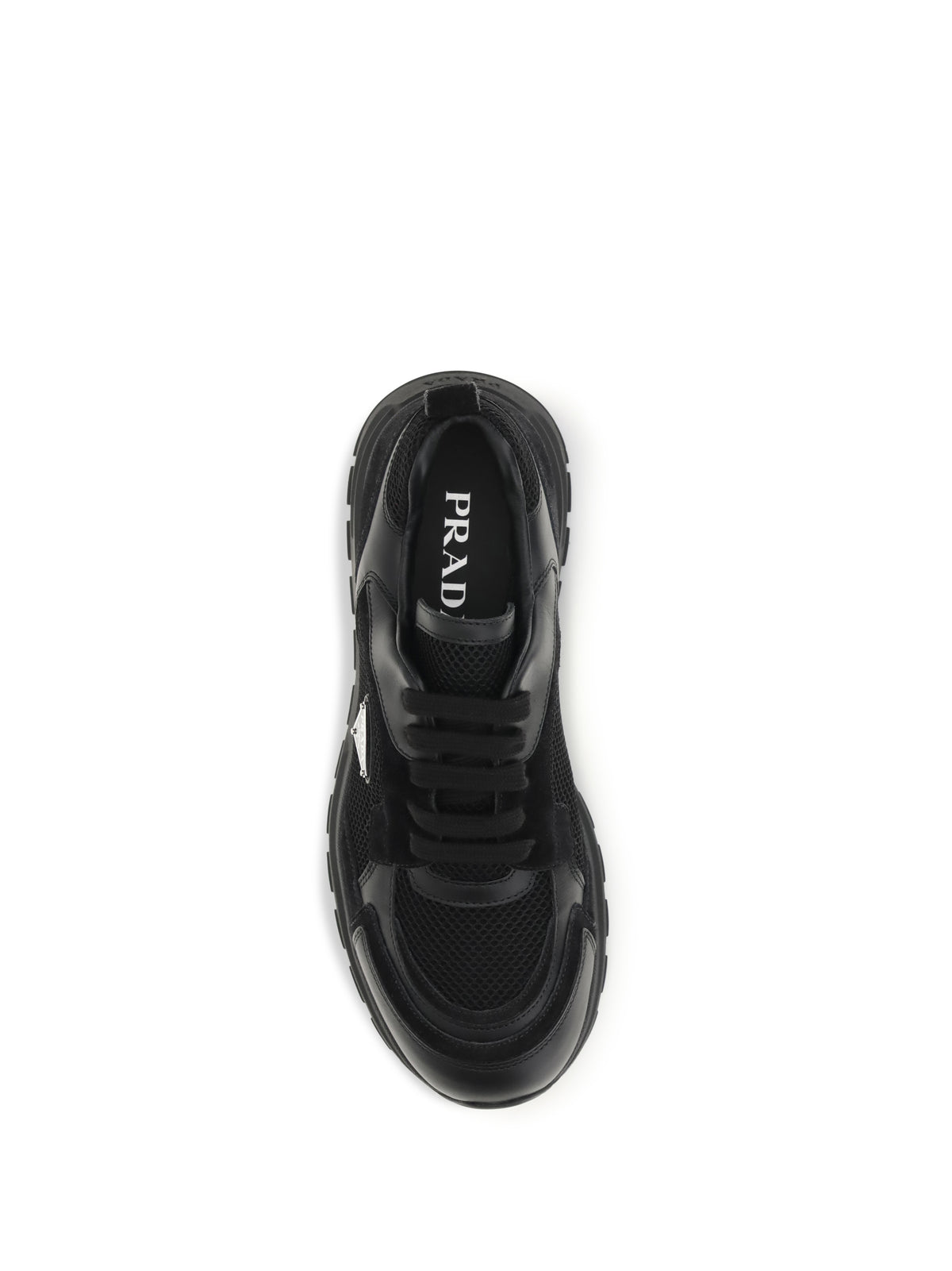 Prada Men Prax Leather And Fabric Sneakers PRADA