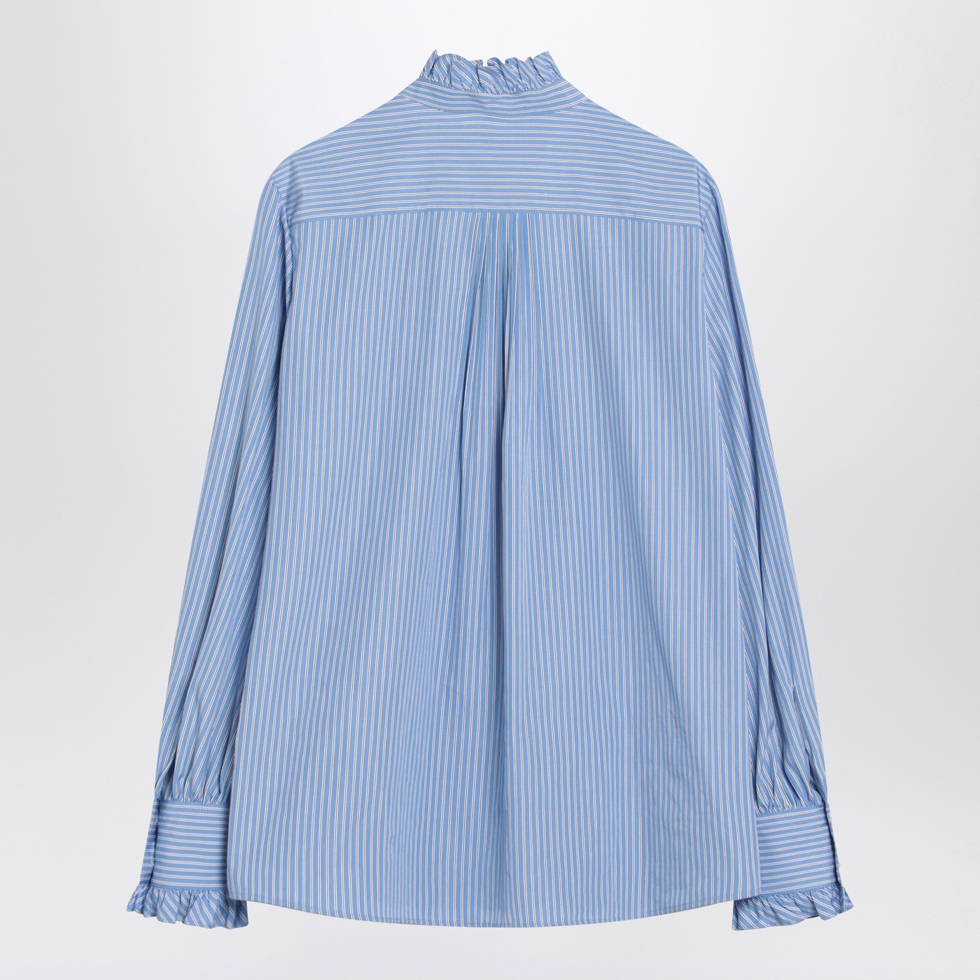 Valentino Light Blue Striped Shirt In Cotton Women VALENTINO