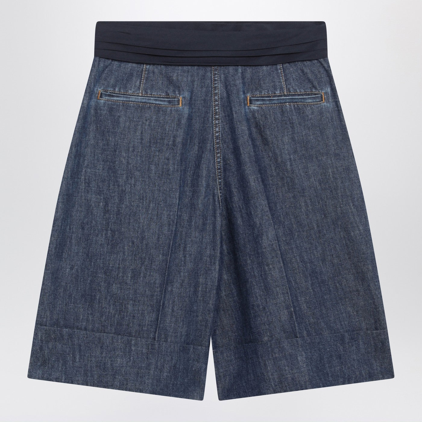 Valentino Denim Bermuda Shorts With Oversized Bow Women VALENTINO
