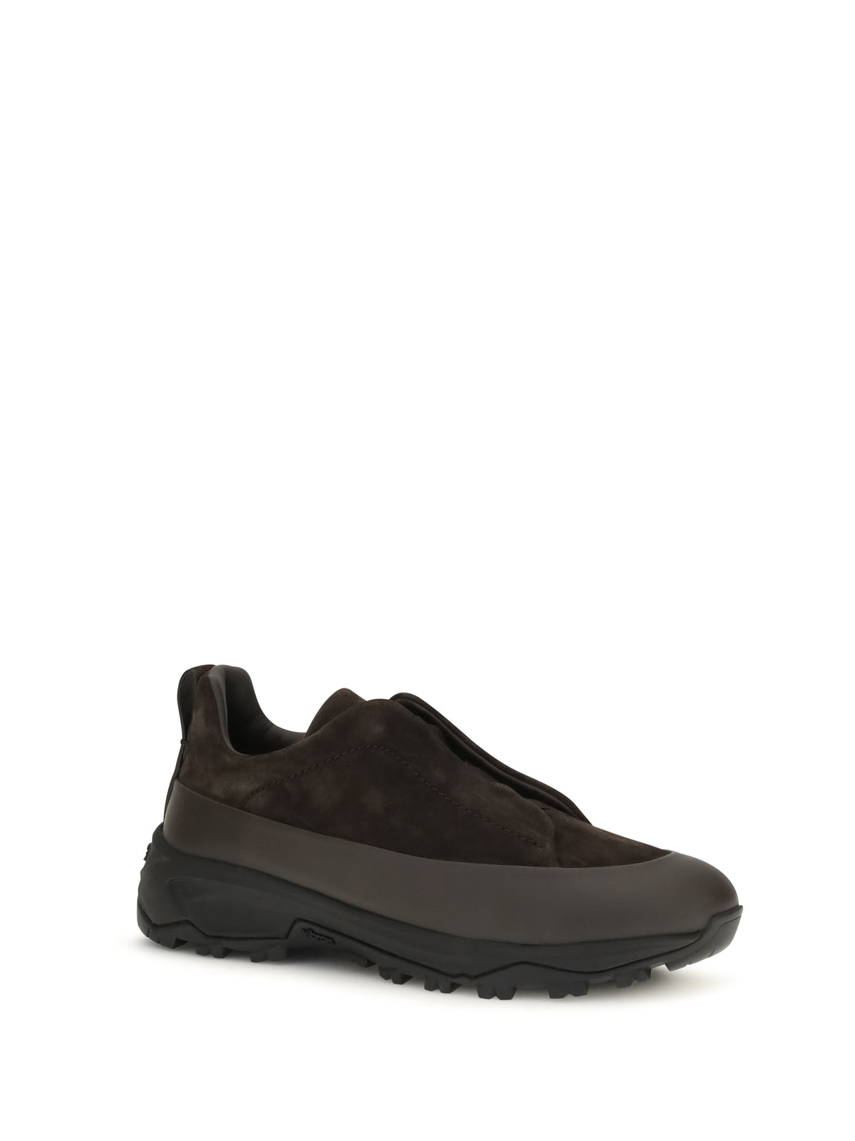 Zegna Men Triple Stitch™ Monte Leather And Suede Sneakers ZEGNA