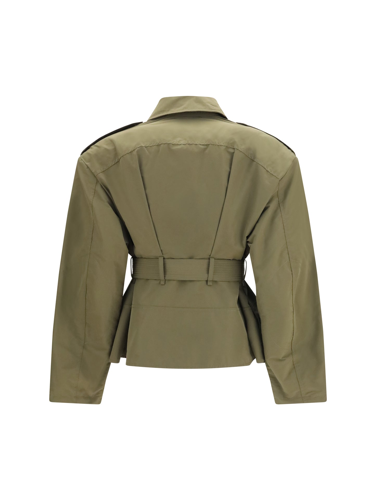 Alexander Mcqueen Women Cropped Belted High-Neck Jacket ALEXANDER MCQUEEN