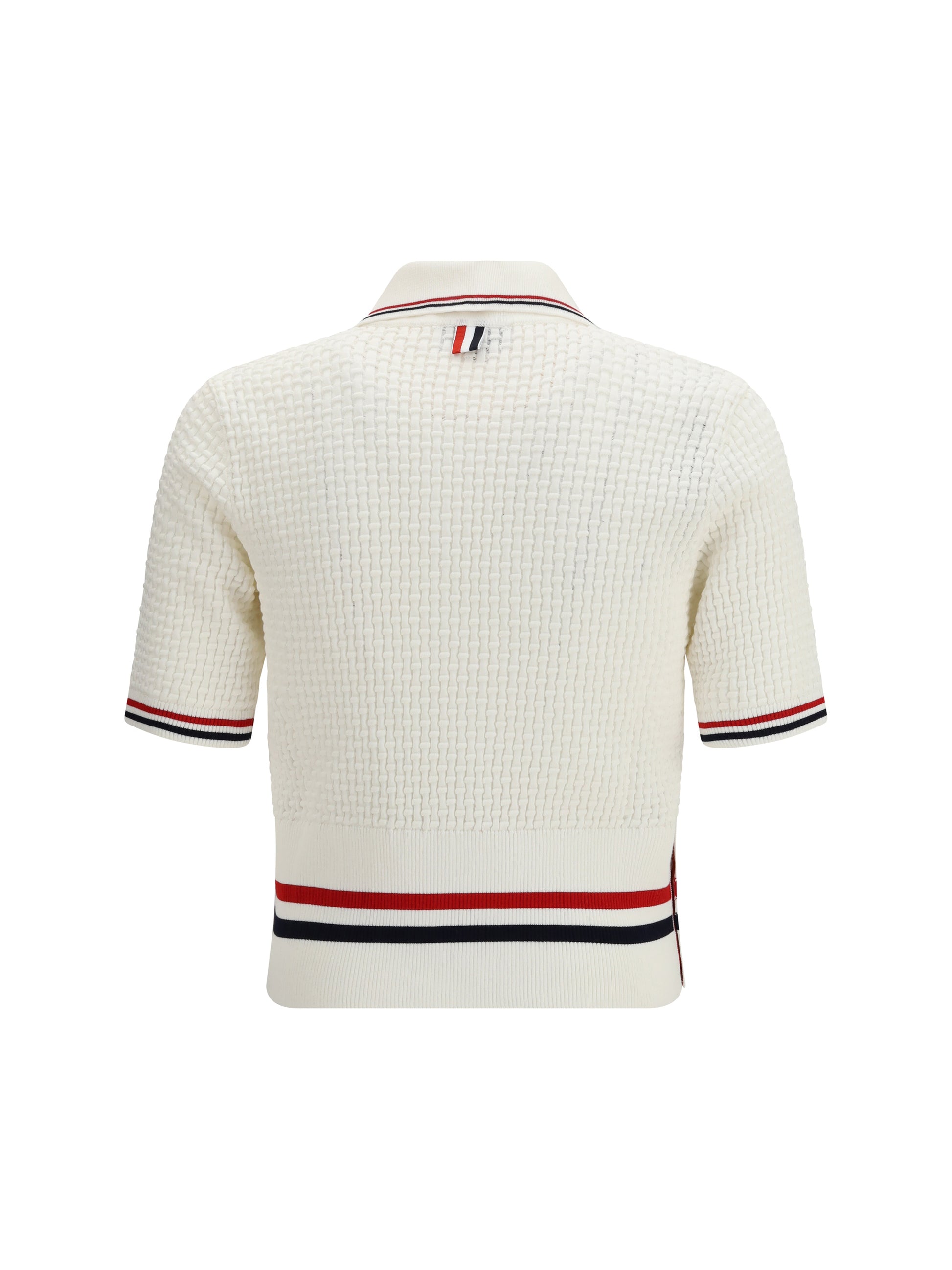 Thom Browne Men Woven Cotton Polo THOM BROWNE