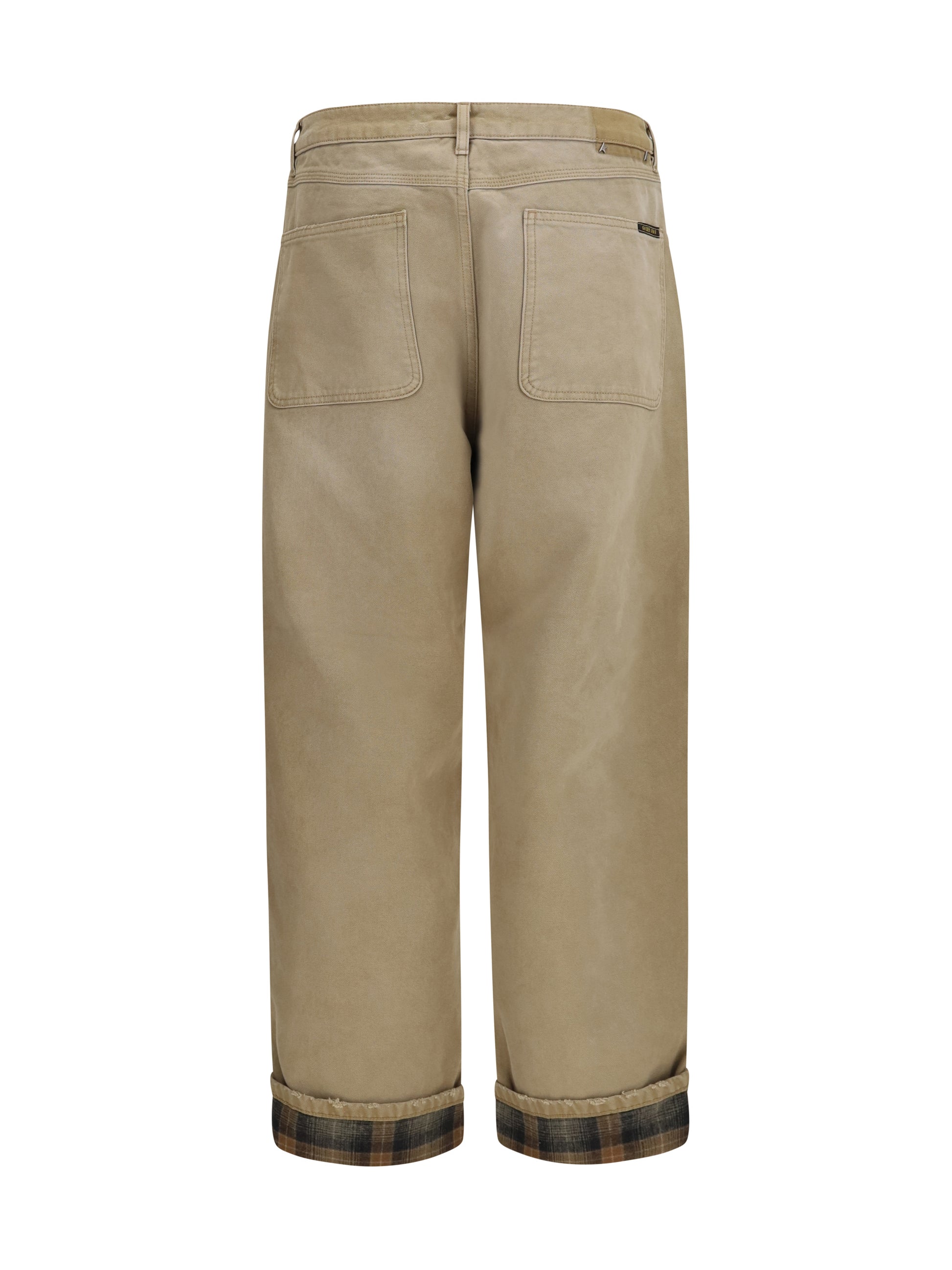 Golden Goose Men Cotton Pants With Check Detail GOLDEN GOOSE