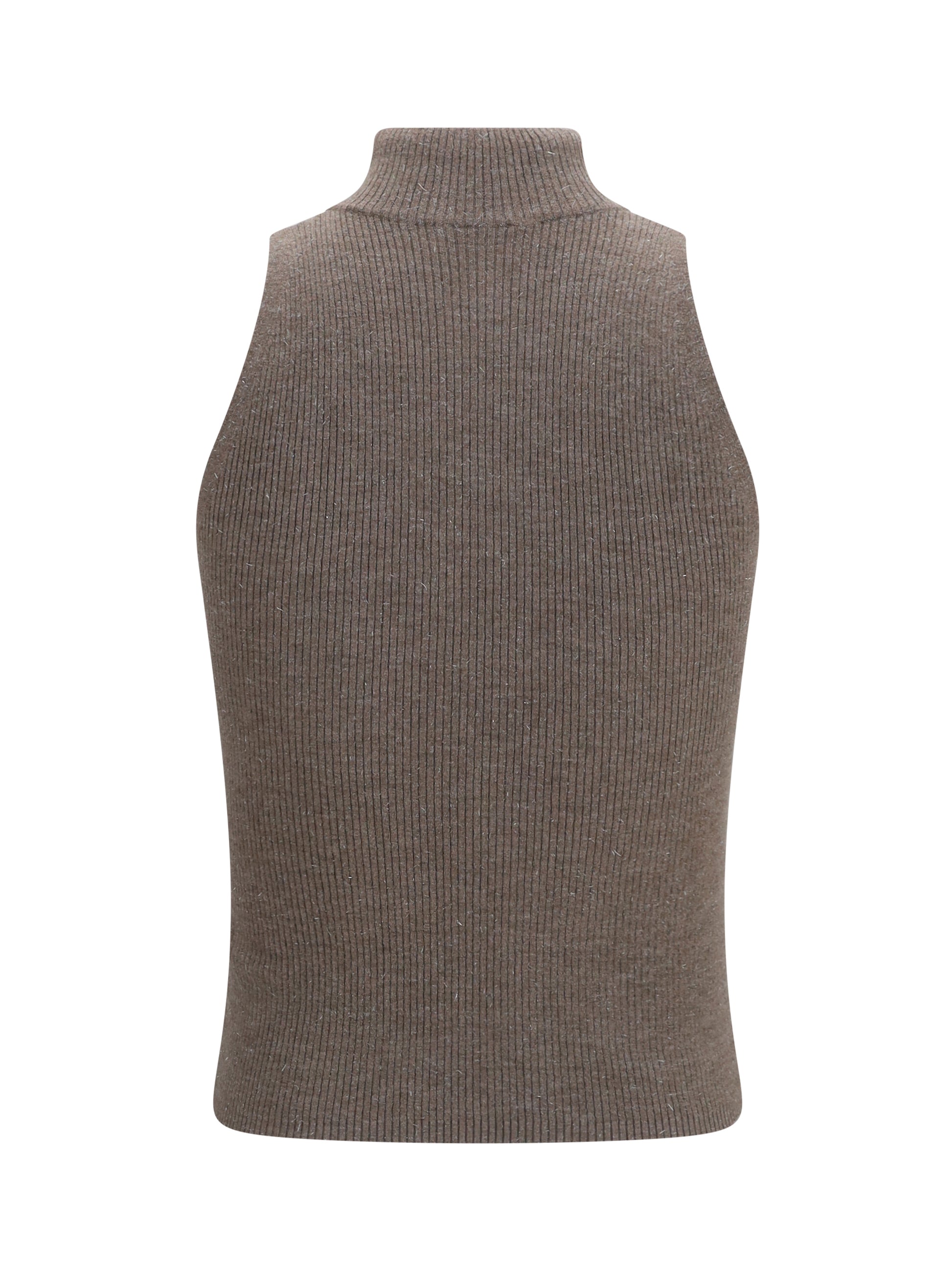 Brunello Cucinelli Women Sleeveless Turtleneck With Luminous Details BRUNELLO CUCINELLI