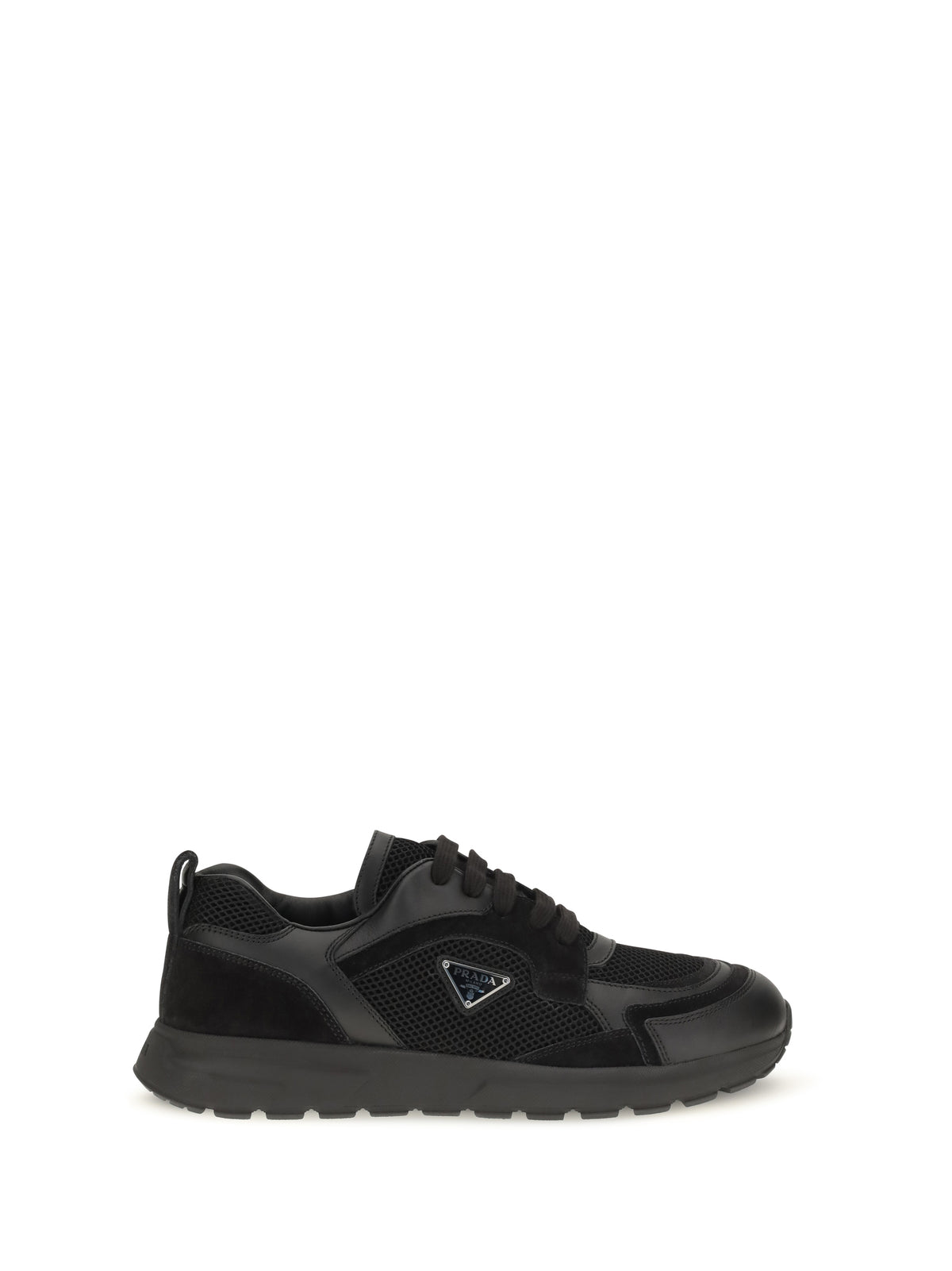 Prada Men Prax Leather And Fabric Sneakers PRADA