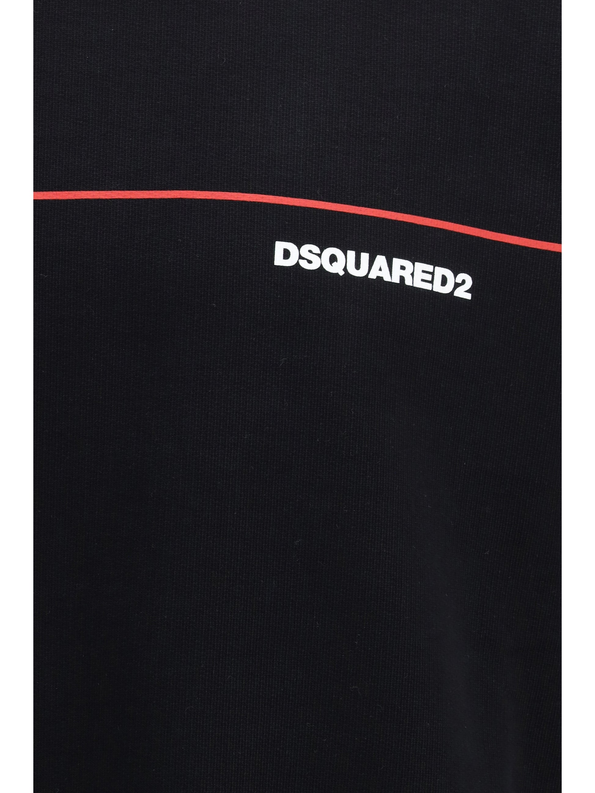 Dsquared2 Men Cotton Crew Neck Sweatshirt With Logo Print DSQUARED2
