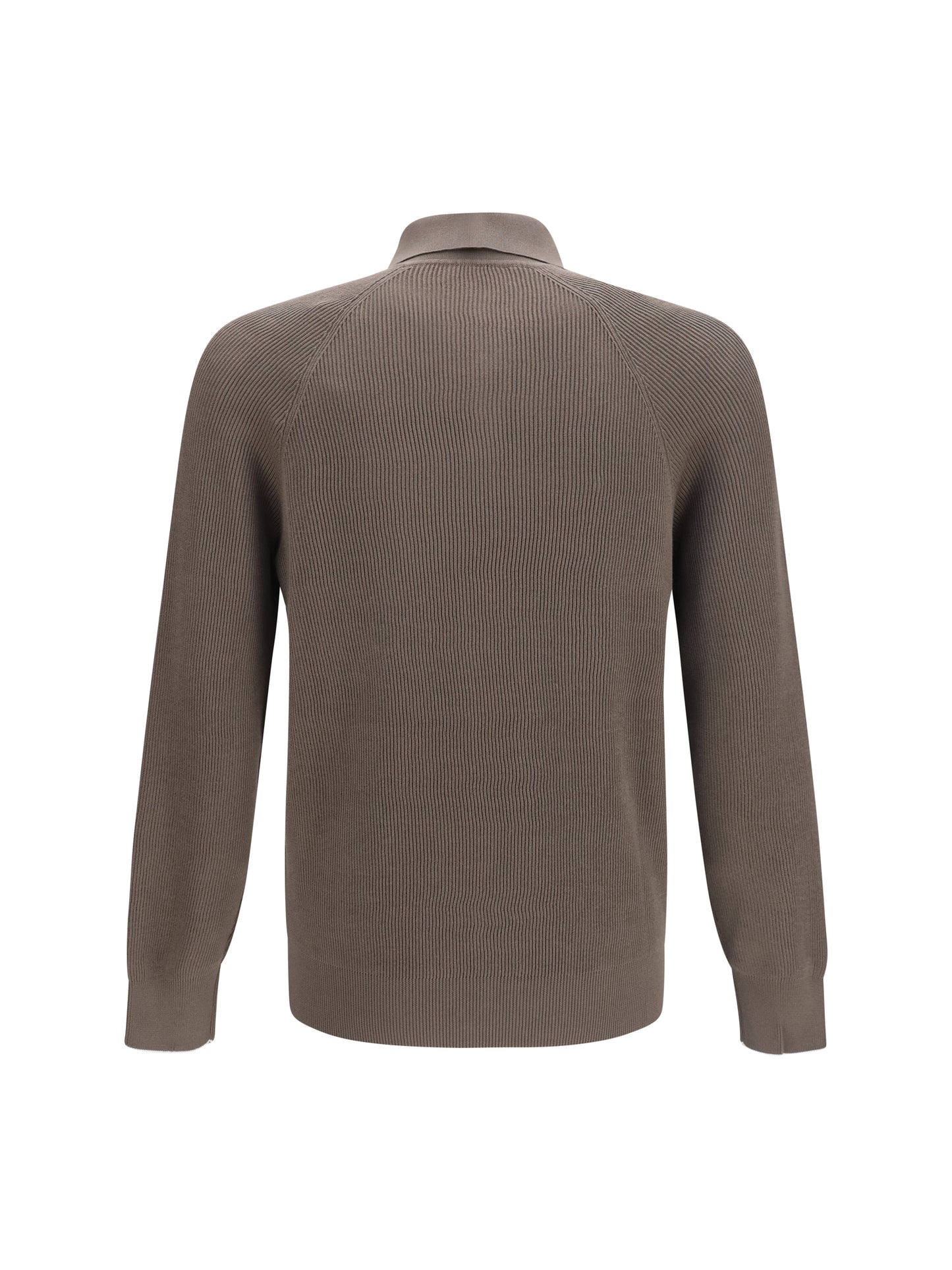 Brunello Cucinelli Men Long-Sleeve Knit Polo Shirt BRUNELLO CUCINELLI