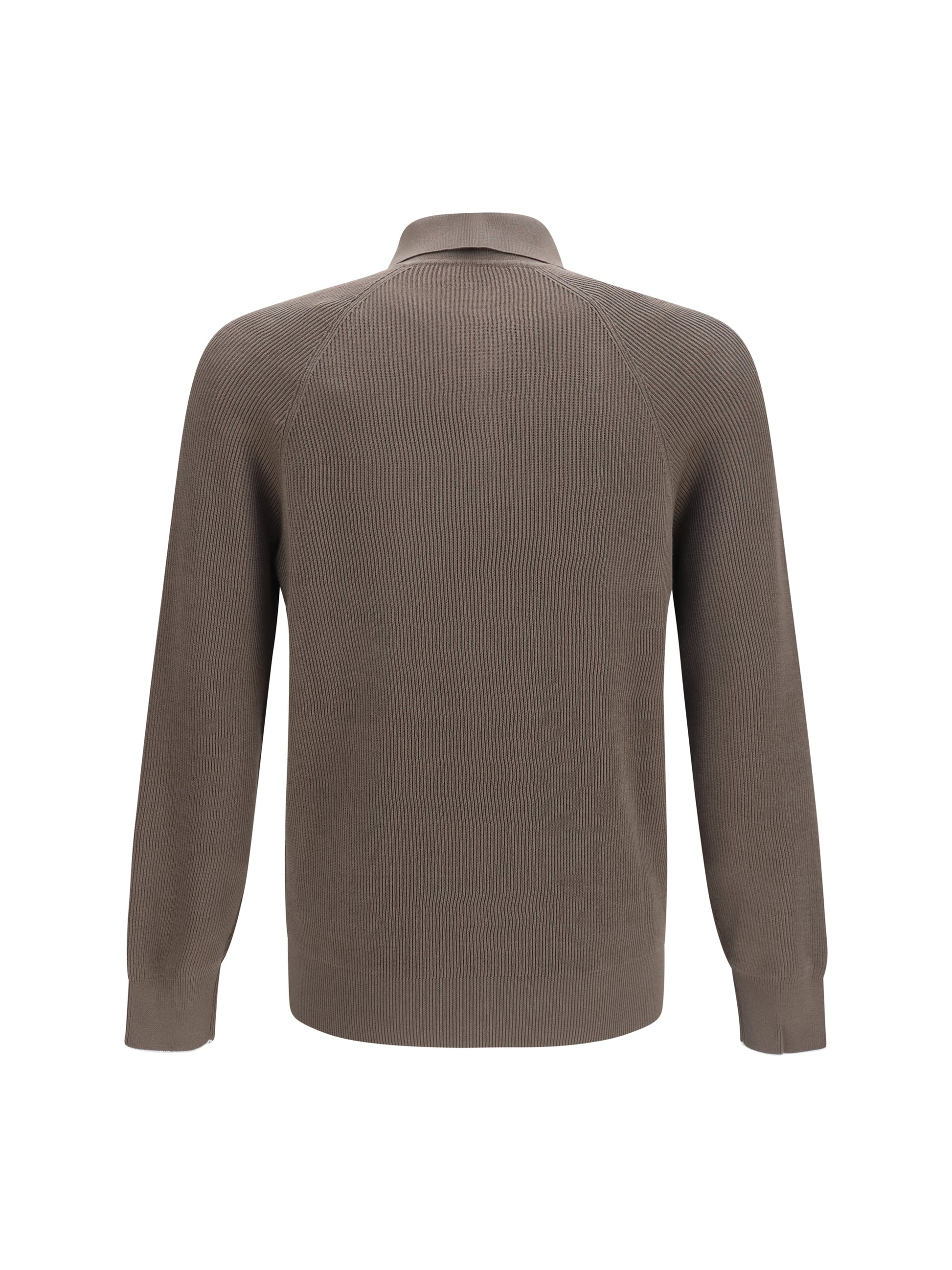 Brunello Cucinelli Men Long-Sleeve Knit Polo Shirt BRUNELLO CUCINELLI