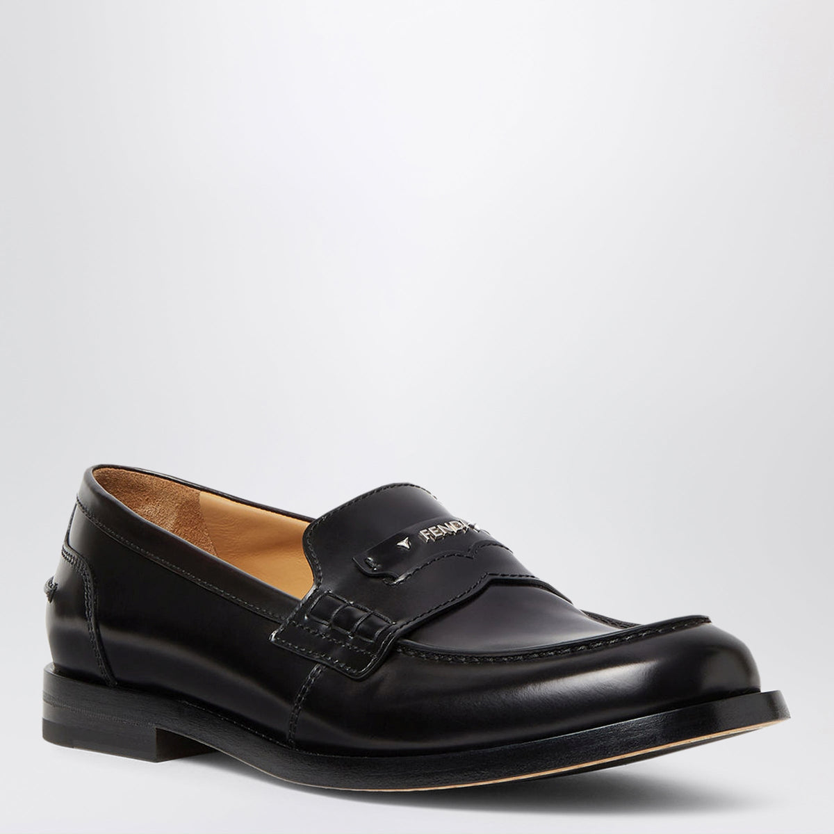 Fendi Fendi Ateneo Loafers In Black Calfskin Leather Men FENDI