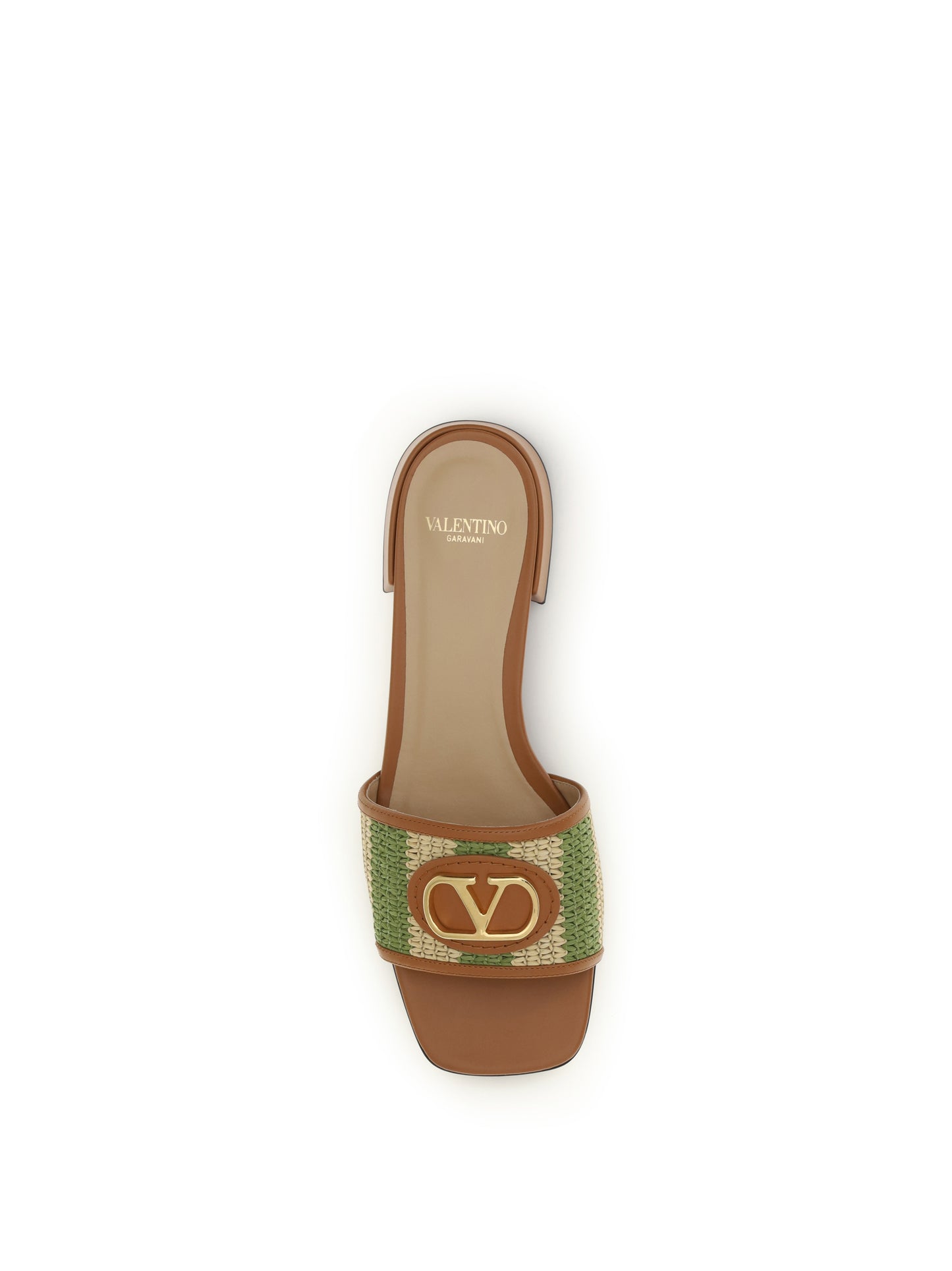 Valentino Garavani Women Vlogo Signature Raffia Slide Sandals VALENTINO GARAVANI