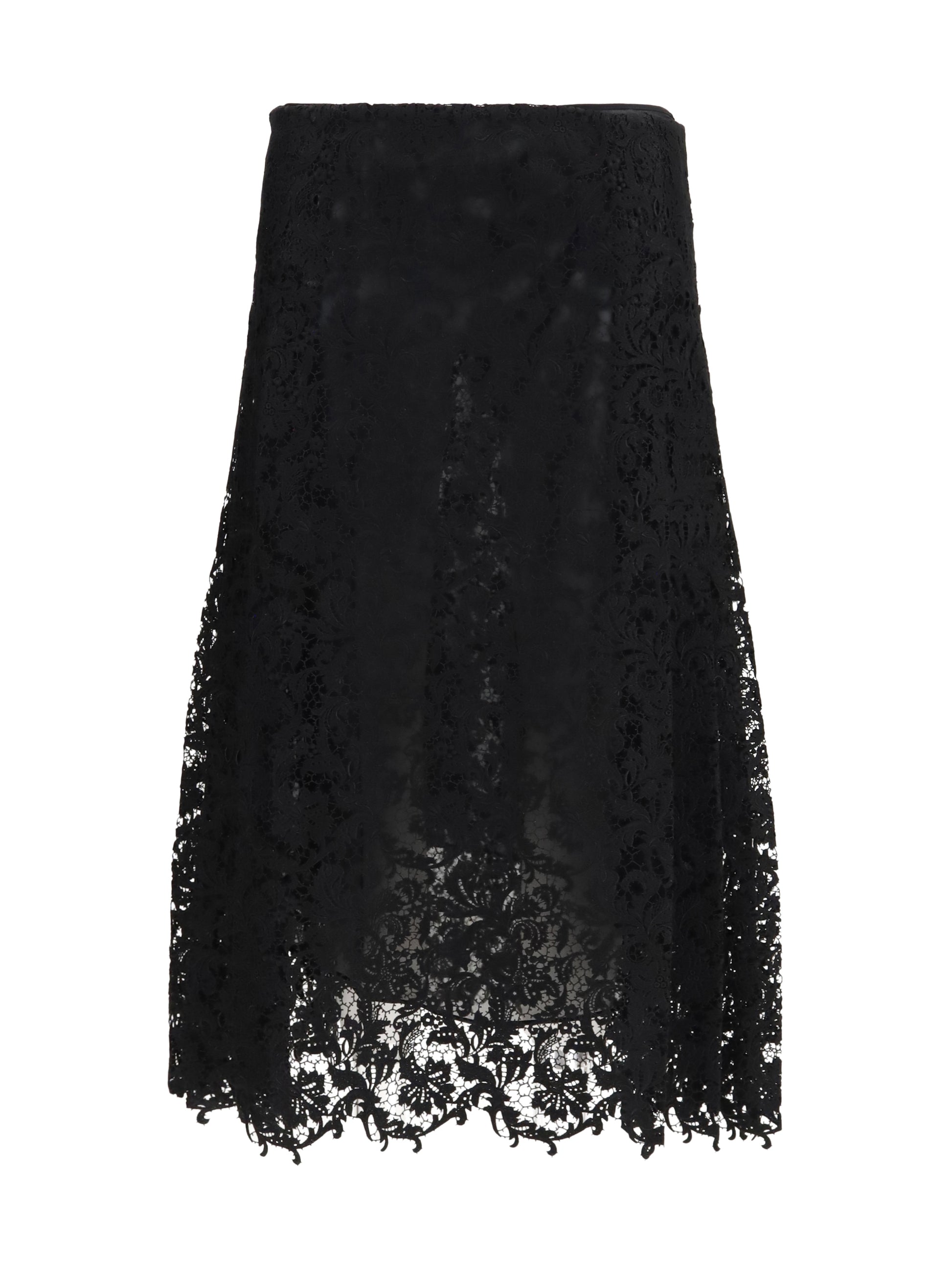 Fendi Women Flared Midi Skirt In Macramé Lace FENDI
