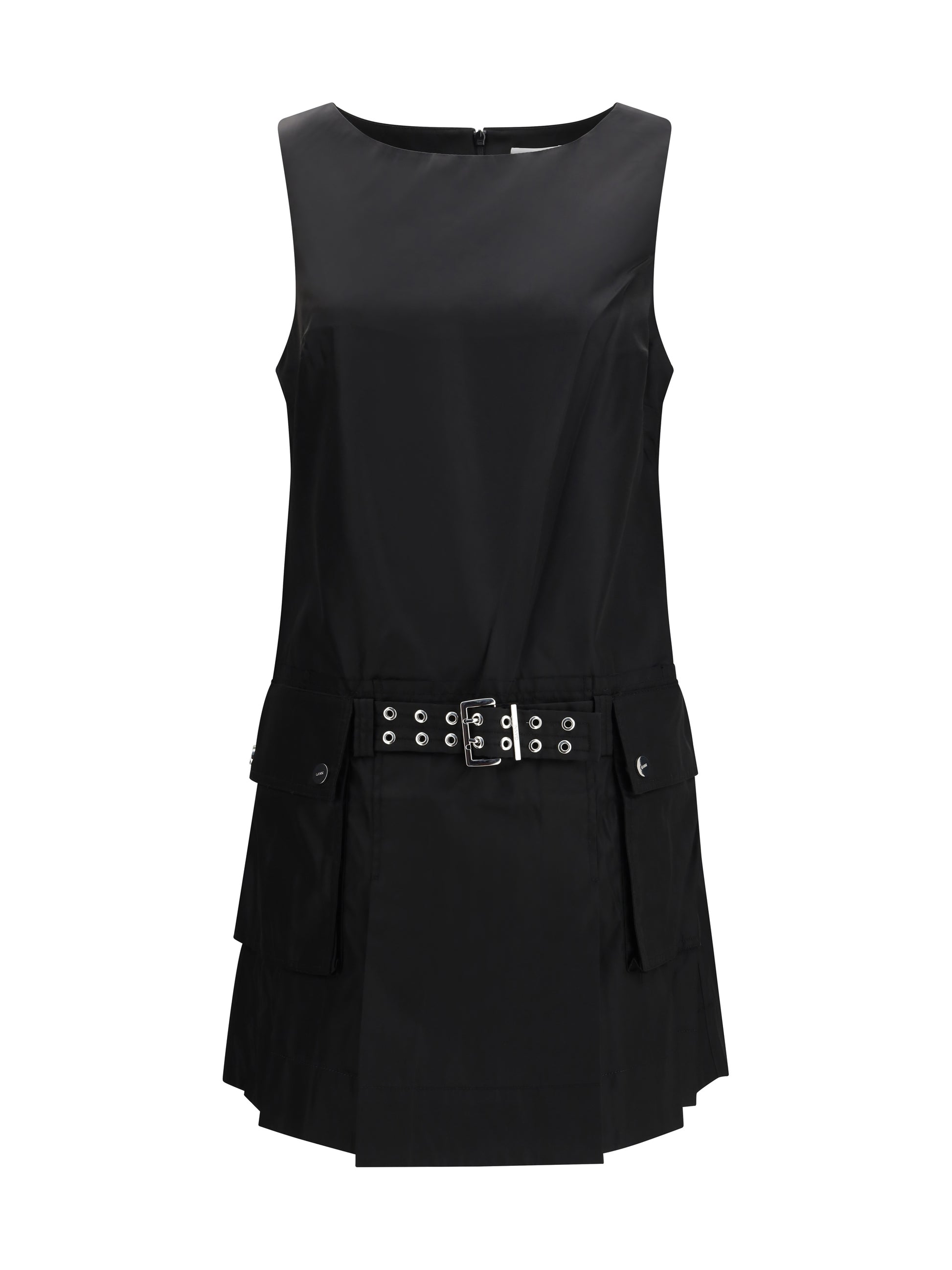 Ganni Women Duchesse Nylon Belted Mini Dress GANNI