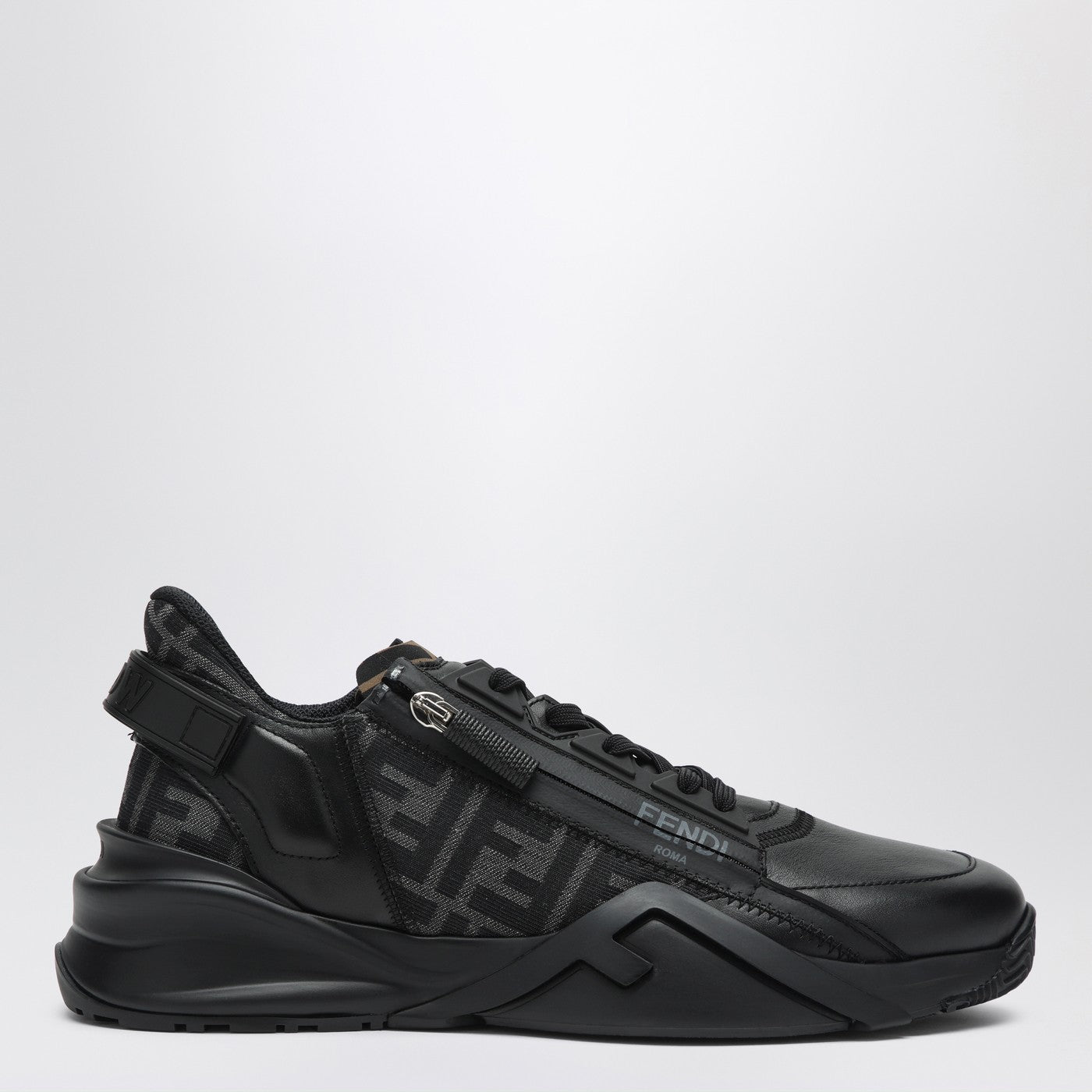 Fendi Fendi Flow Black Leather Sneaker Men FENDI