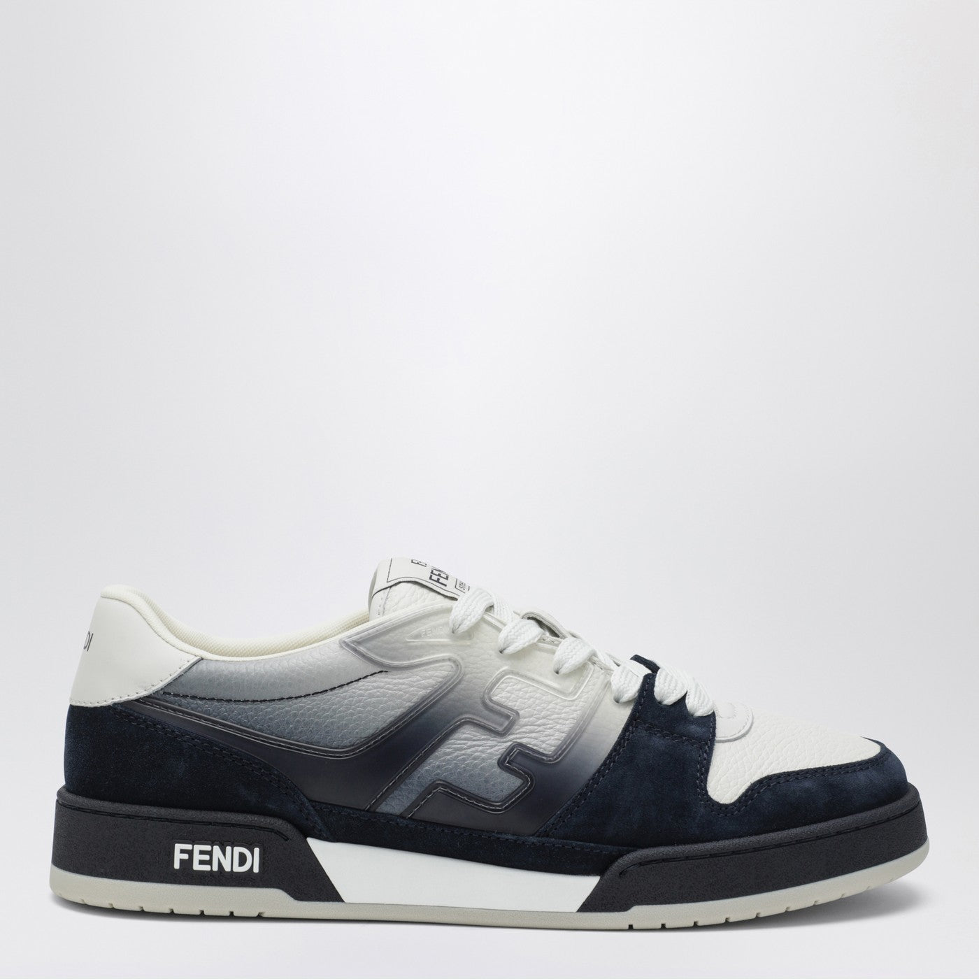 Fendi Fendi Match Sneaker In White Leather And Blue Suede Men FENDI
