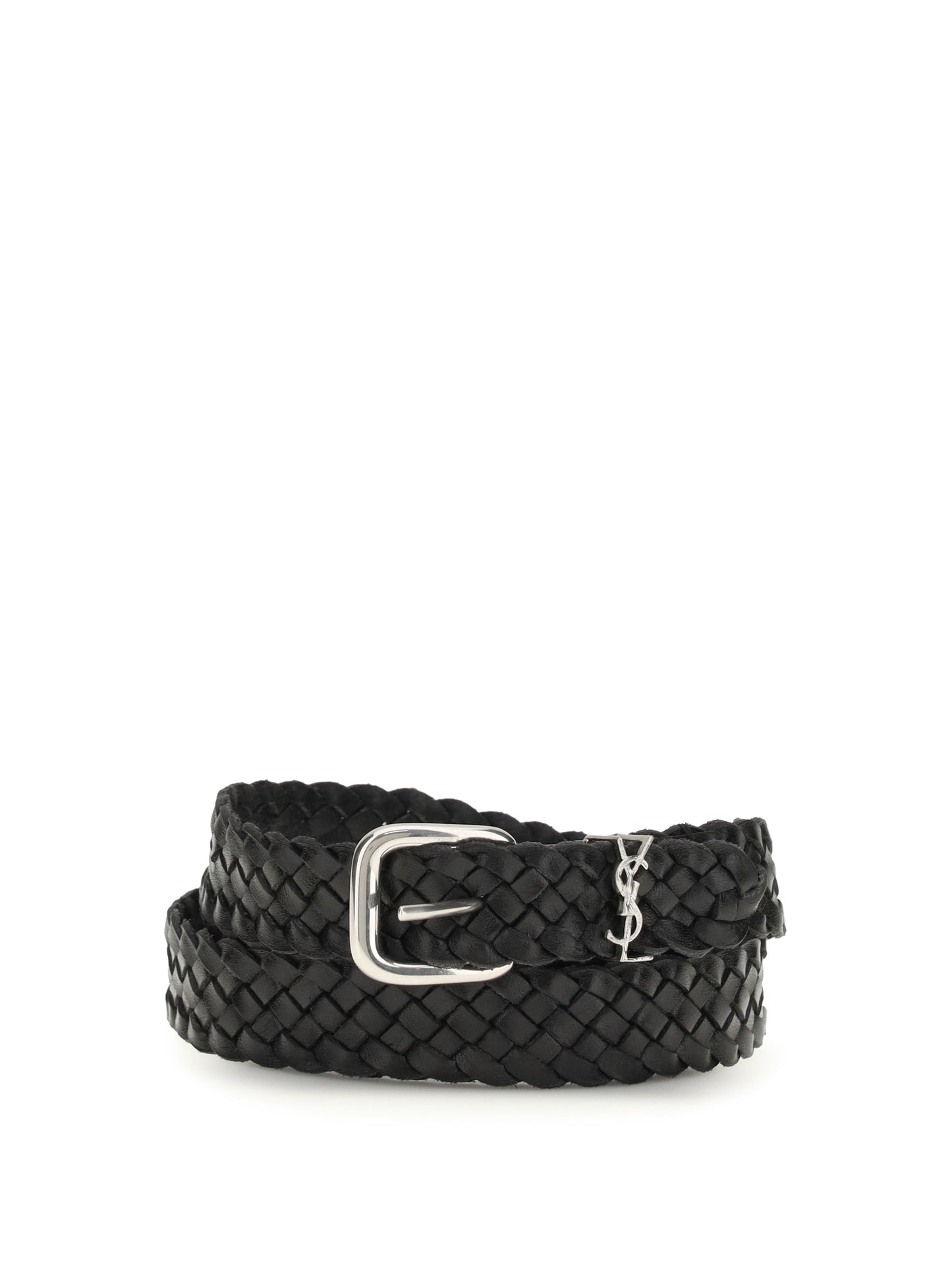 Saint Laurent Men Cassandre Rectangular Buckle Belt SAINT LAURENT