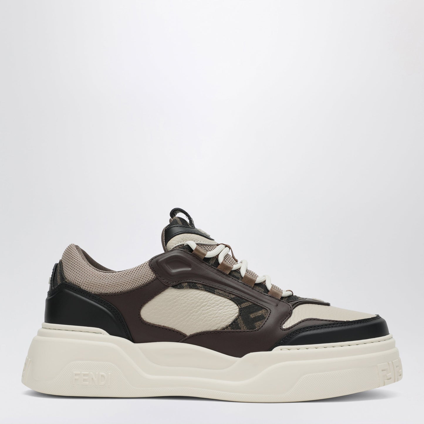 Fendi Fendi Force Sneakers In Black/Milk/Beige Men FENDI