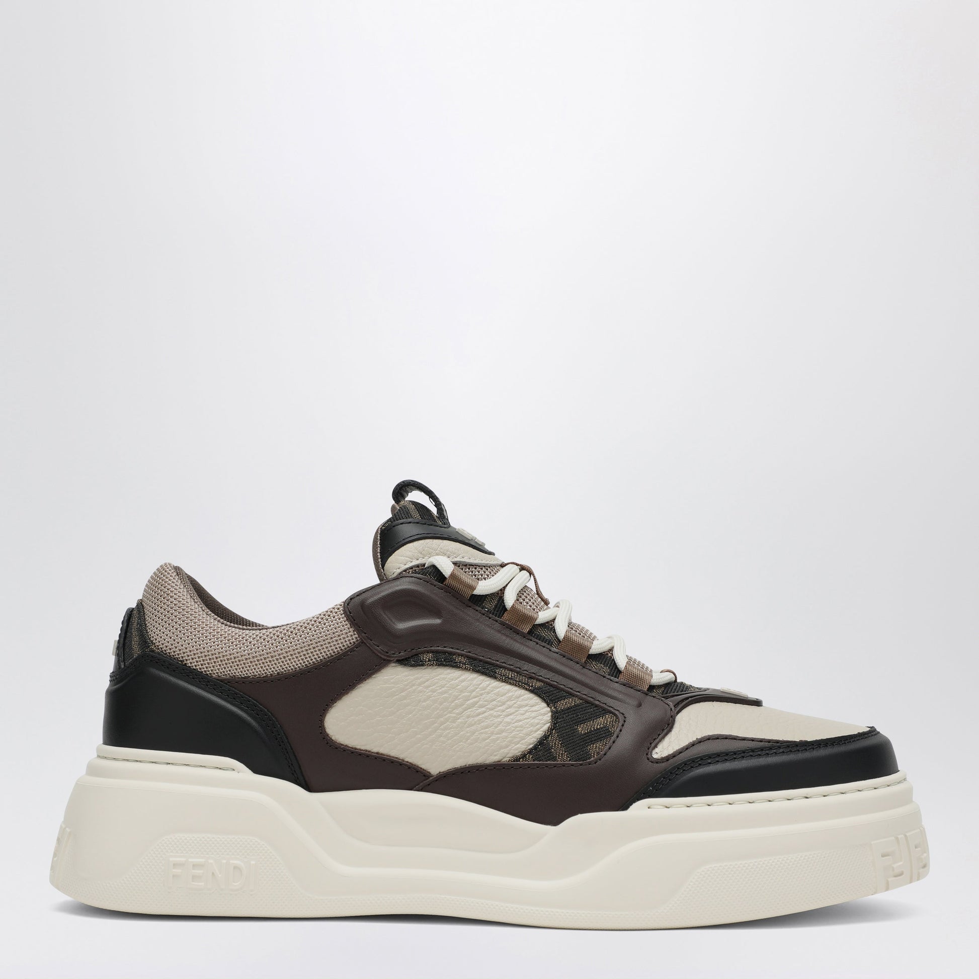 Fendi Fendi Force Sneakers In Black/Milk/Beige Men FENDI