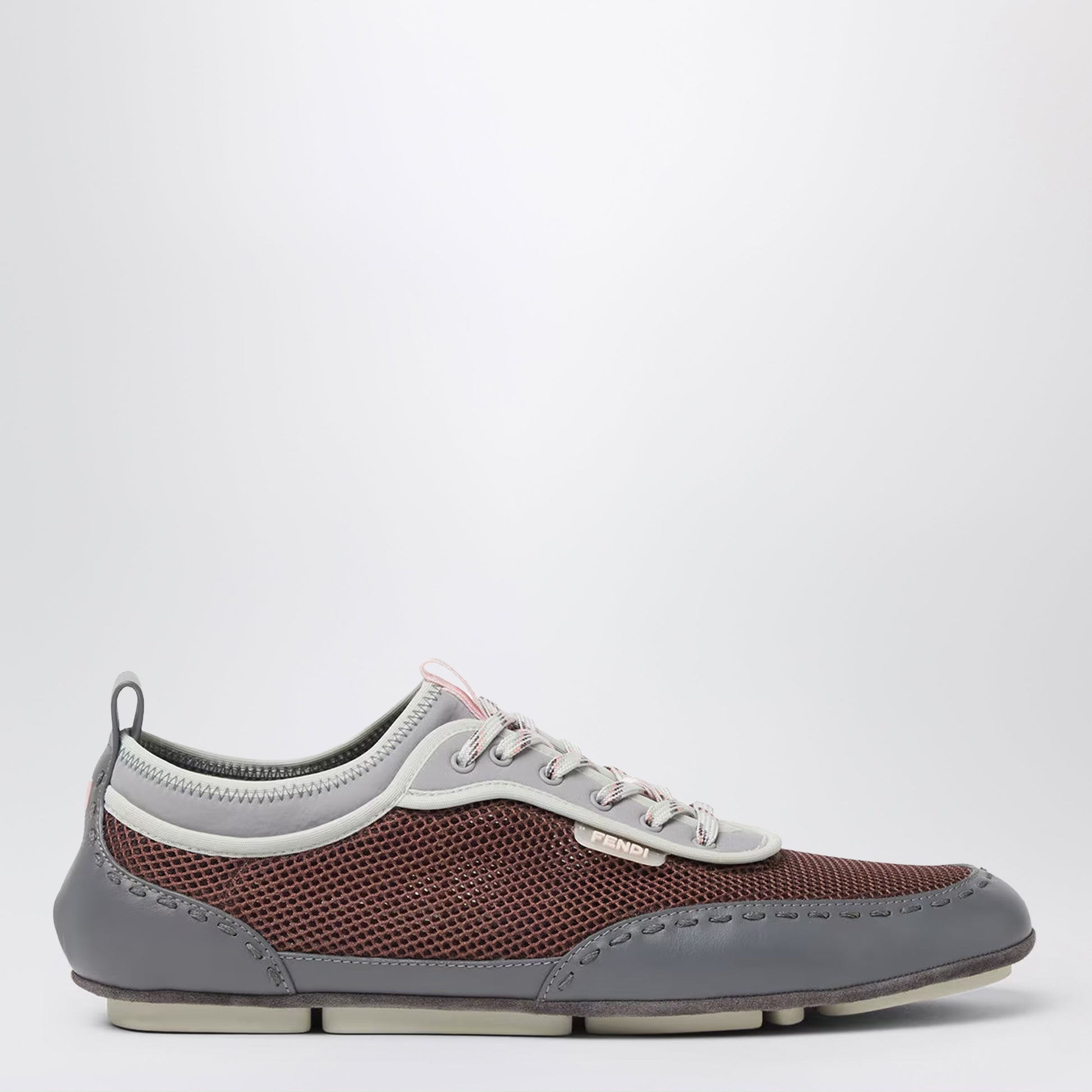 Fendi Fit Trainers Neon Blue Mesh And Grey Leather Men FENDI