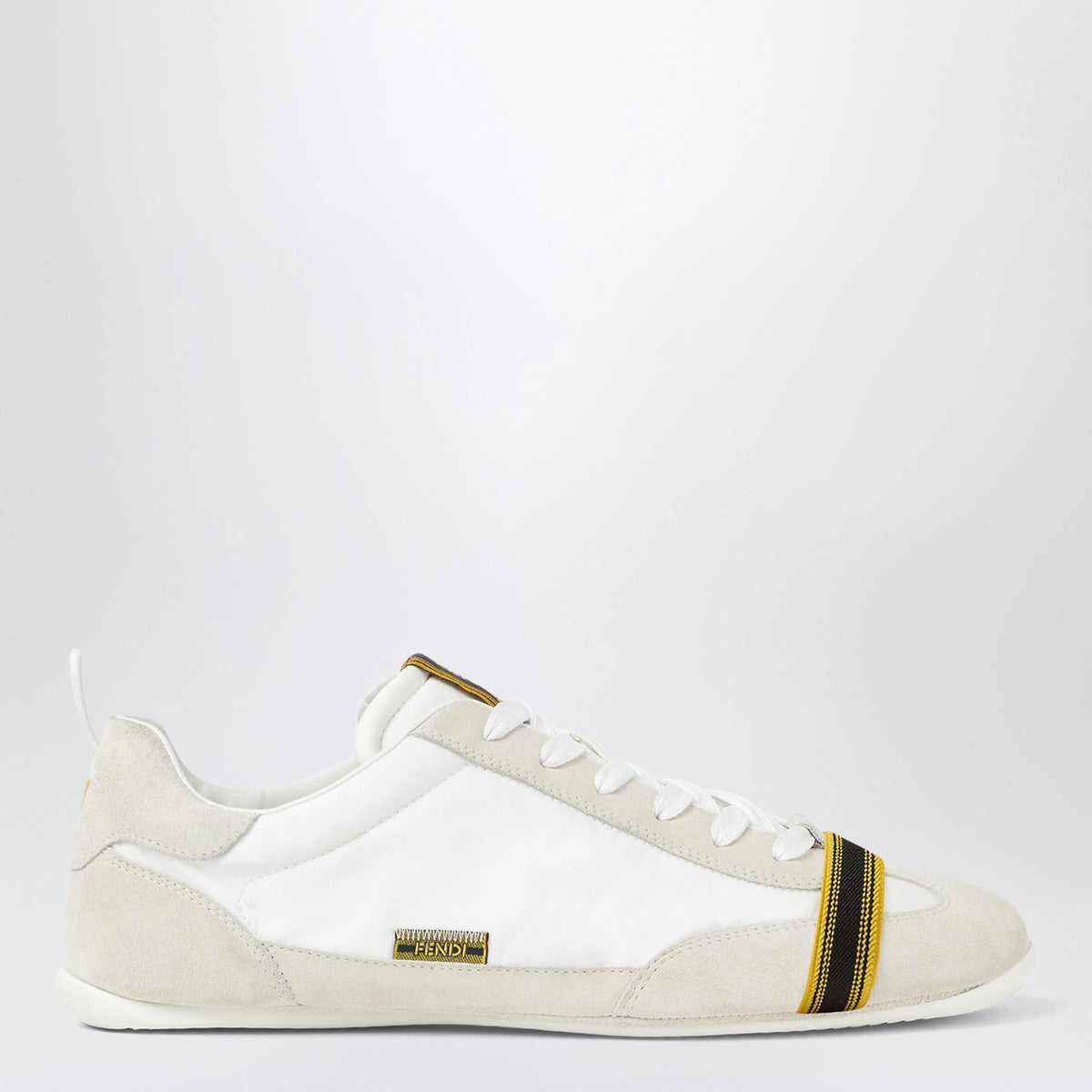 Fendi Wrap Sneakers In White Leather And Suede Men FENDI